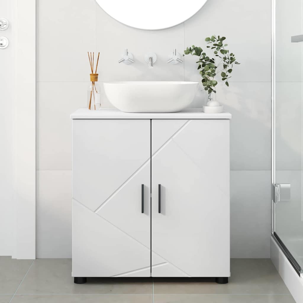 Badezimmerschrank Weiß 61 x 35 x 64 cm Holzwerkstoff, Metall