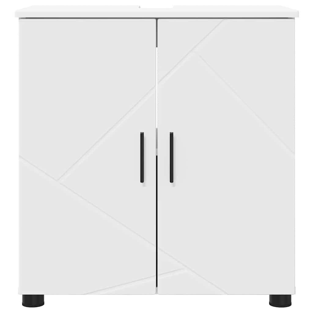 Badezimmerschrank Weiß 61 x 35 x 64 cm Holzwerkstoff, Metall