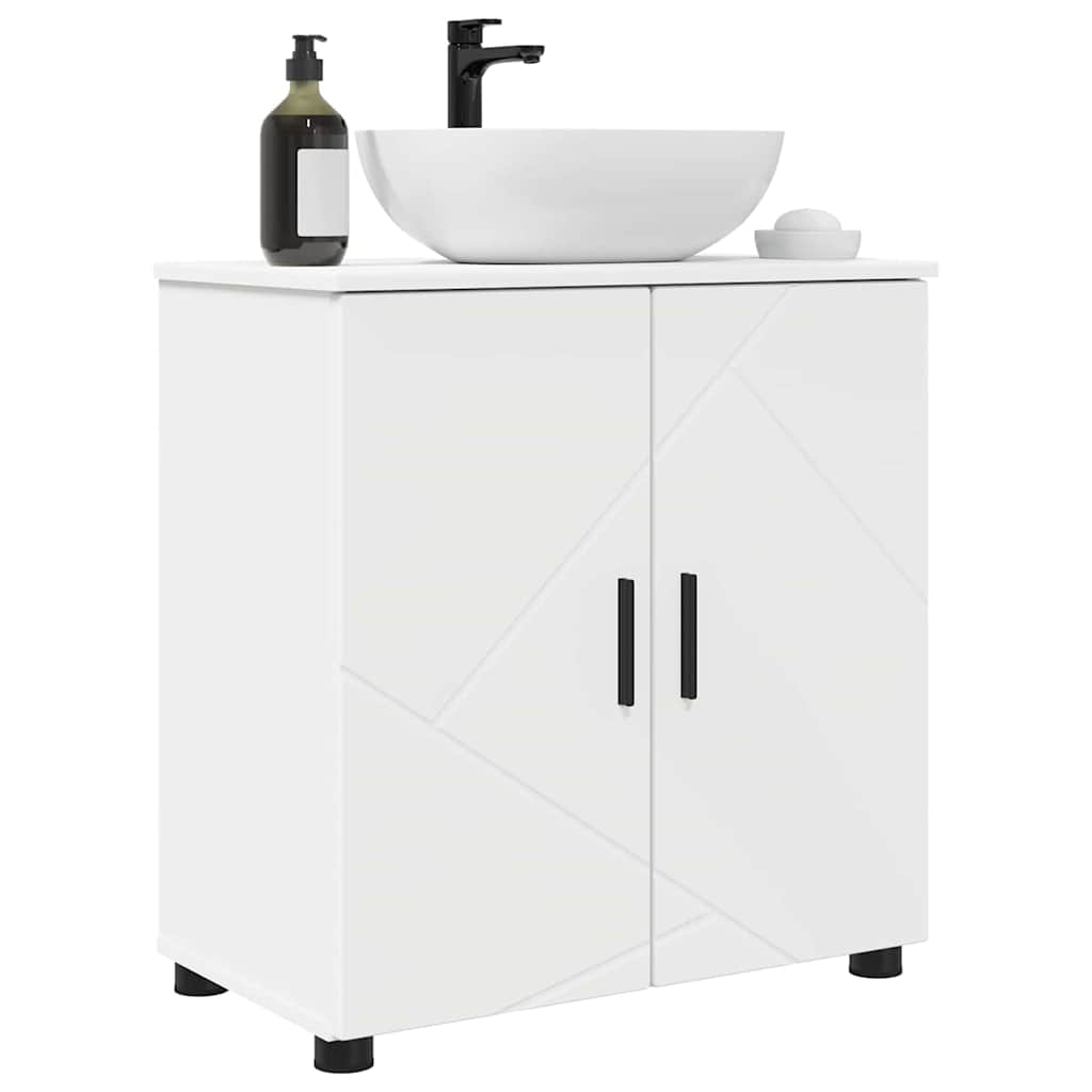 Badezimmerschrank Weiß 61 x 35 x 64 cm Holzwerkstoff, Metall