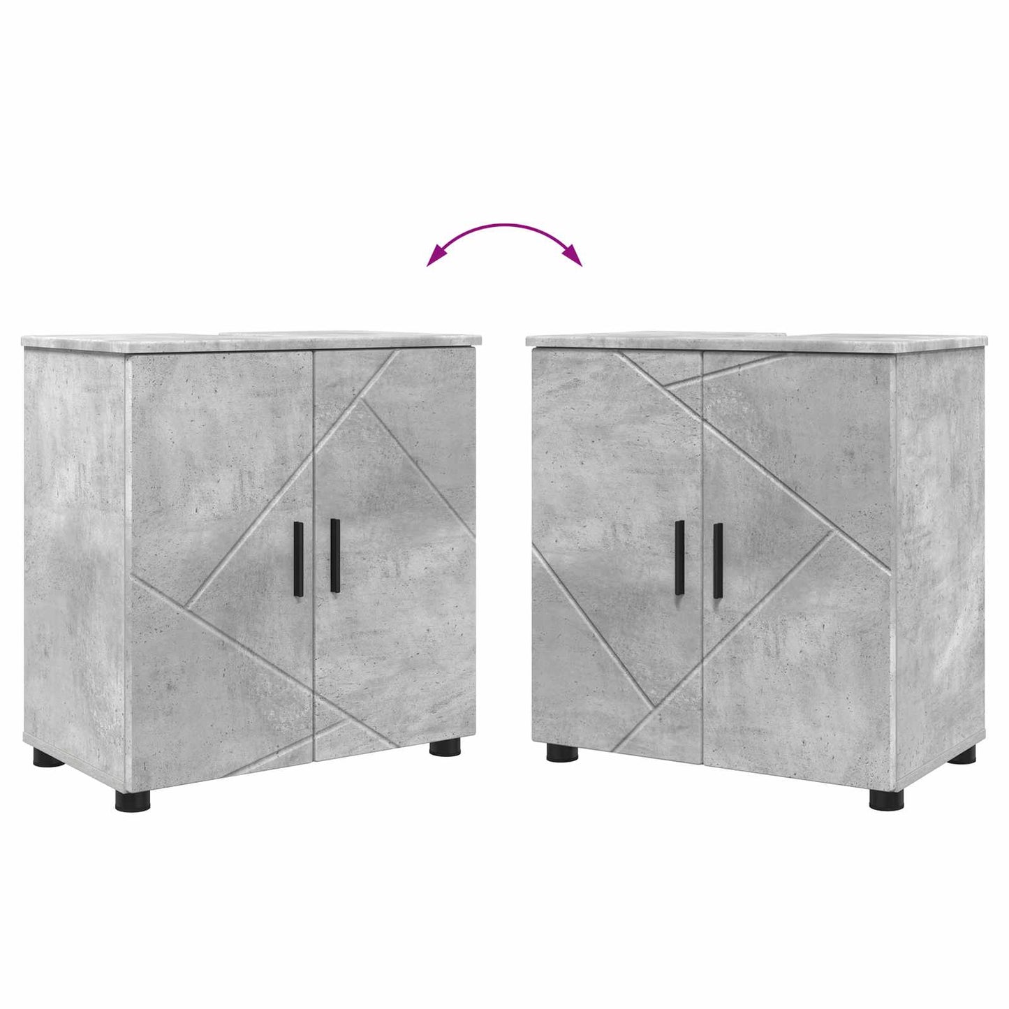 Badezimmerschrank Beton Grau 61 x 35 x 64 cm