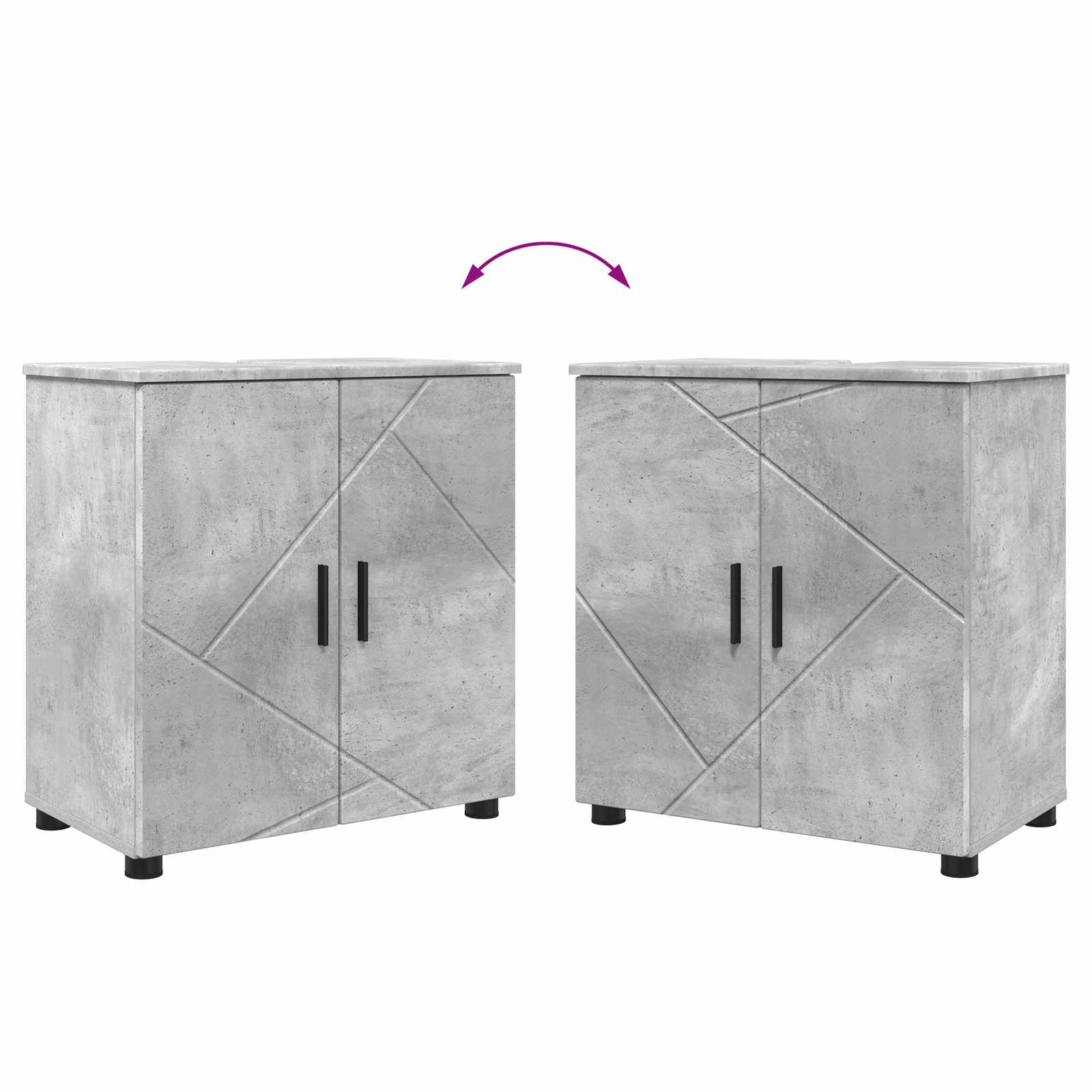 Badezimmerschrank Beton Grau 61 x 35 x 64 cm