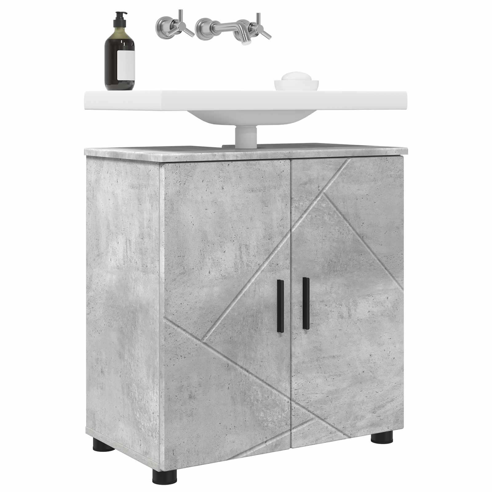 Badezimmerschrank Beton Grau 61 x 35 x 64 cm