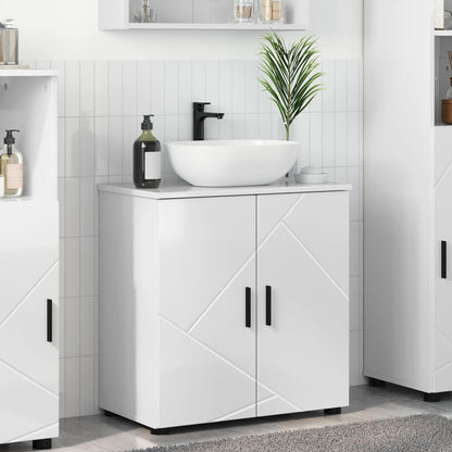 Badezimmerschrank Hochglanz Weiß 61 x 35 x 64 cm