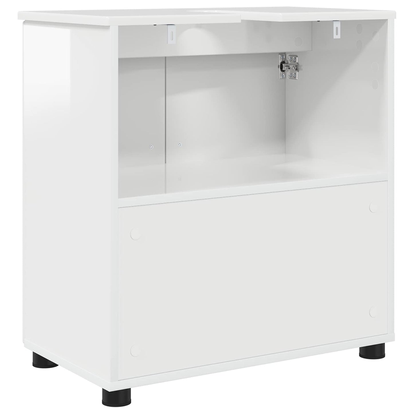 Badezimmerschrank Hochglanz Weiß 61 x 35 x 64 cm