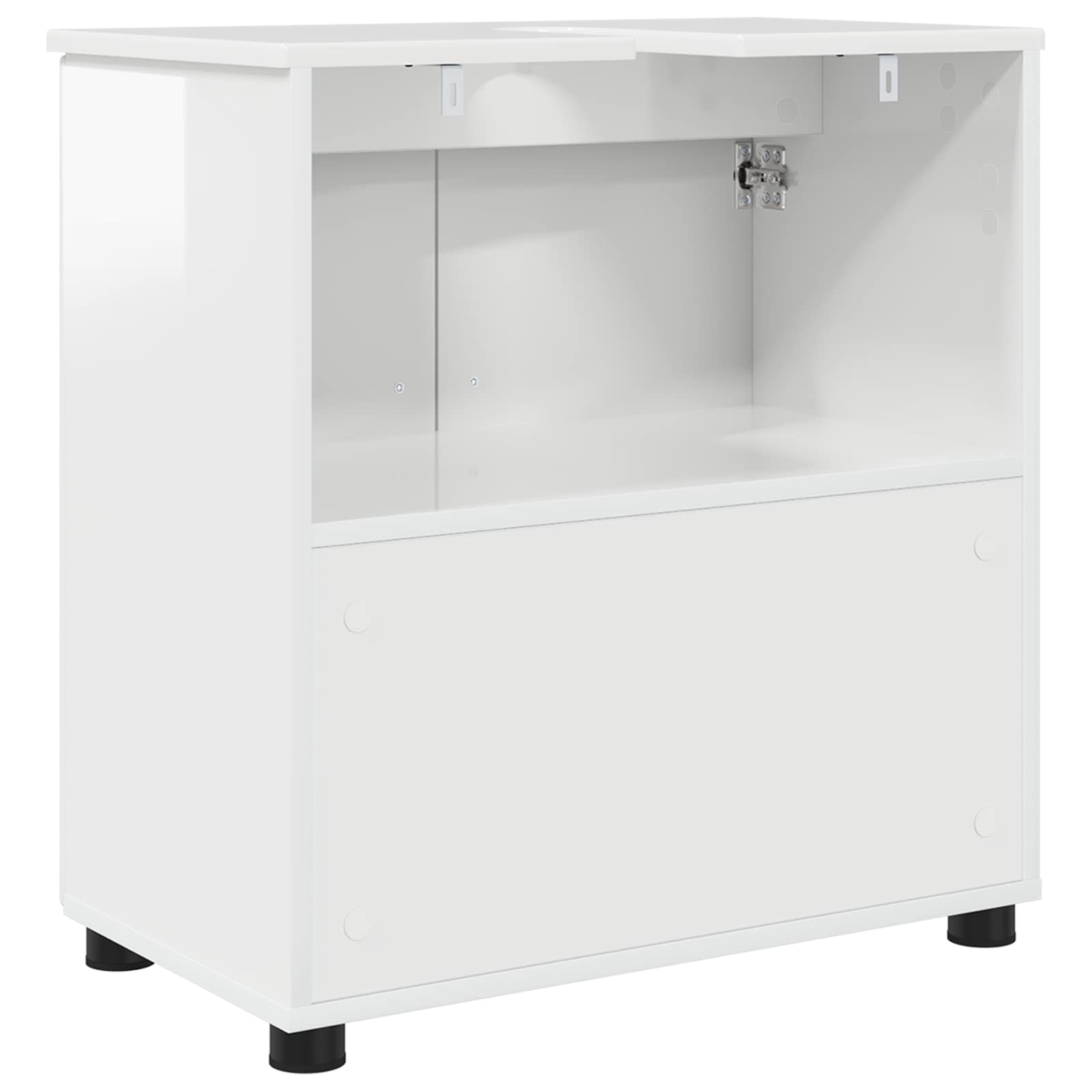 Badezimmerschrank Hochglanz Weiß 61 x 35 x 64 cm