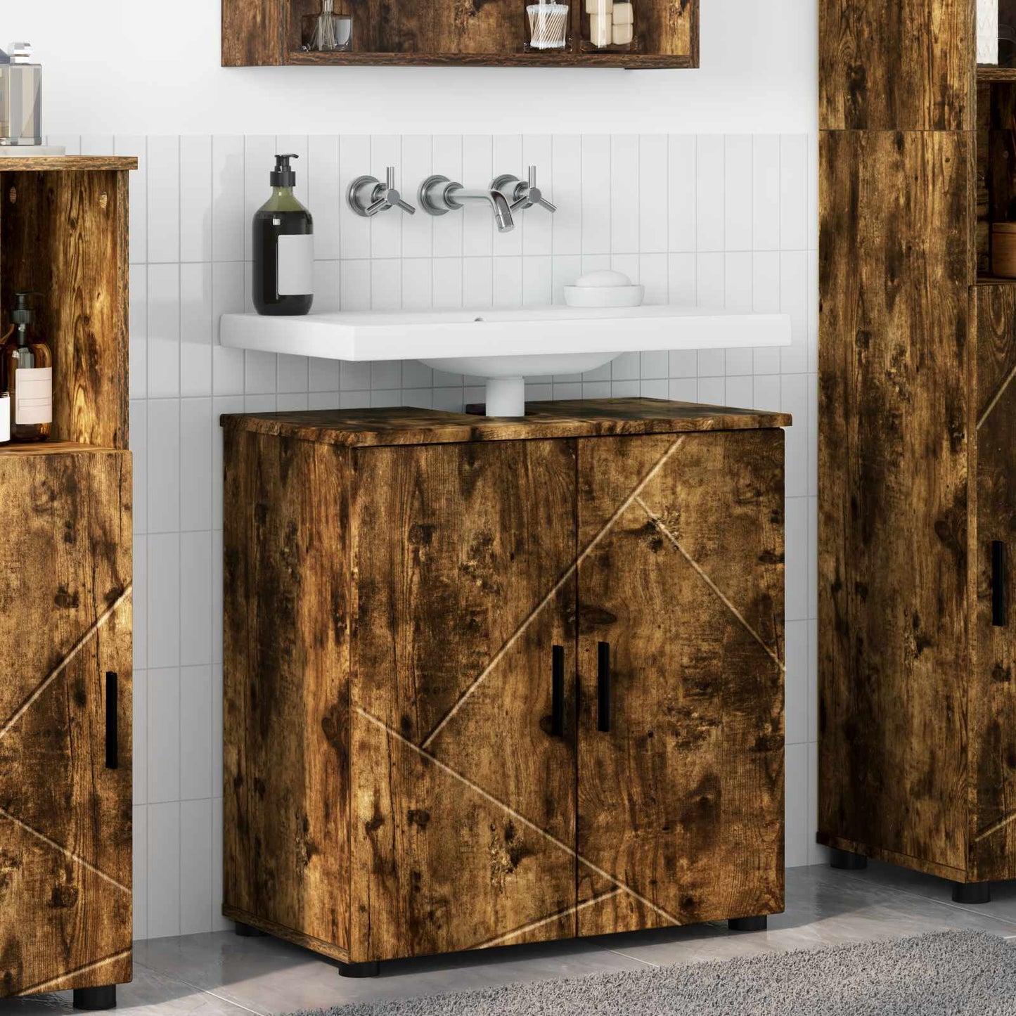 Badezimmerschrank Geräucherte Eiche 61 x 35 x 64 cm
