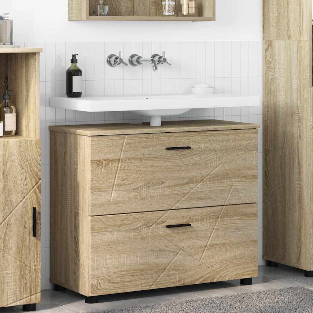 Badezimmerschrank Sonoma-Eiche 76,5 x 35 x 64 cm