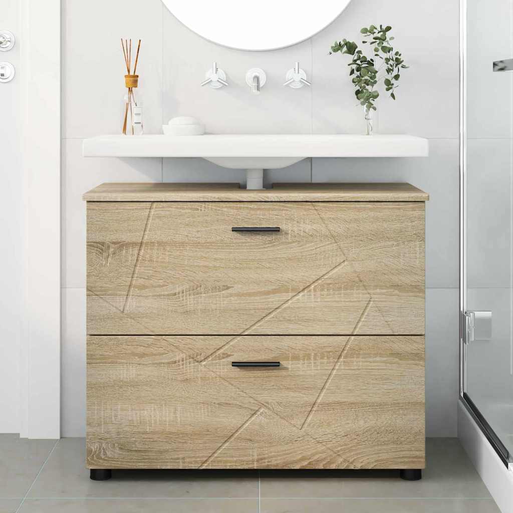 Badezimmerschrank Sonoma-Eiche 76,5 x 35 x 64 cm