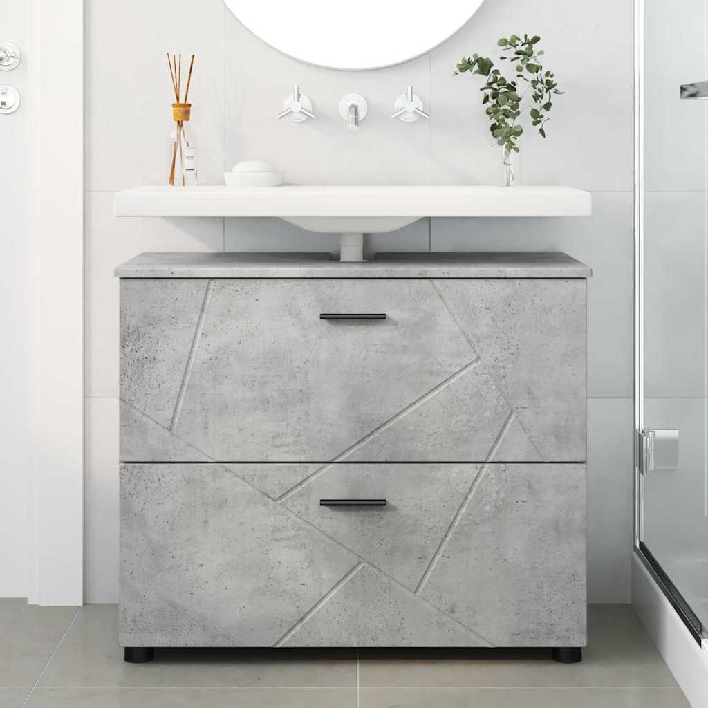 Badezimmerschrank Betongrau 76,5 x 35 x 64 cm