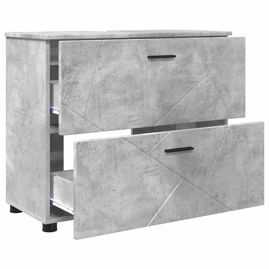 Badezimmerschrank Betongrau 76,5 x 35 x 64 cm
