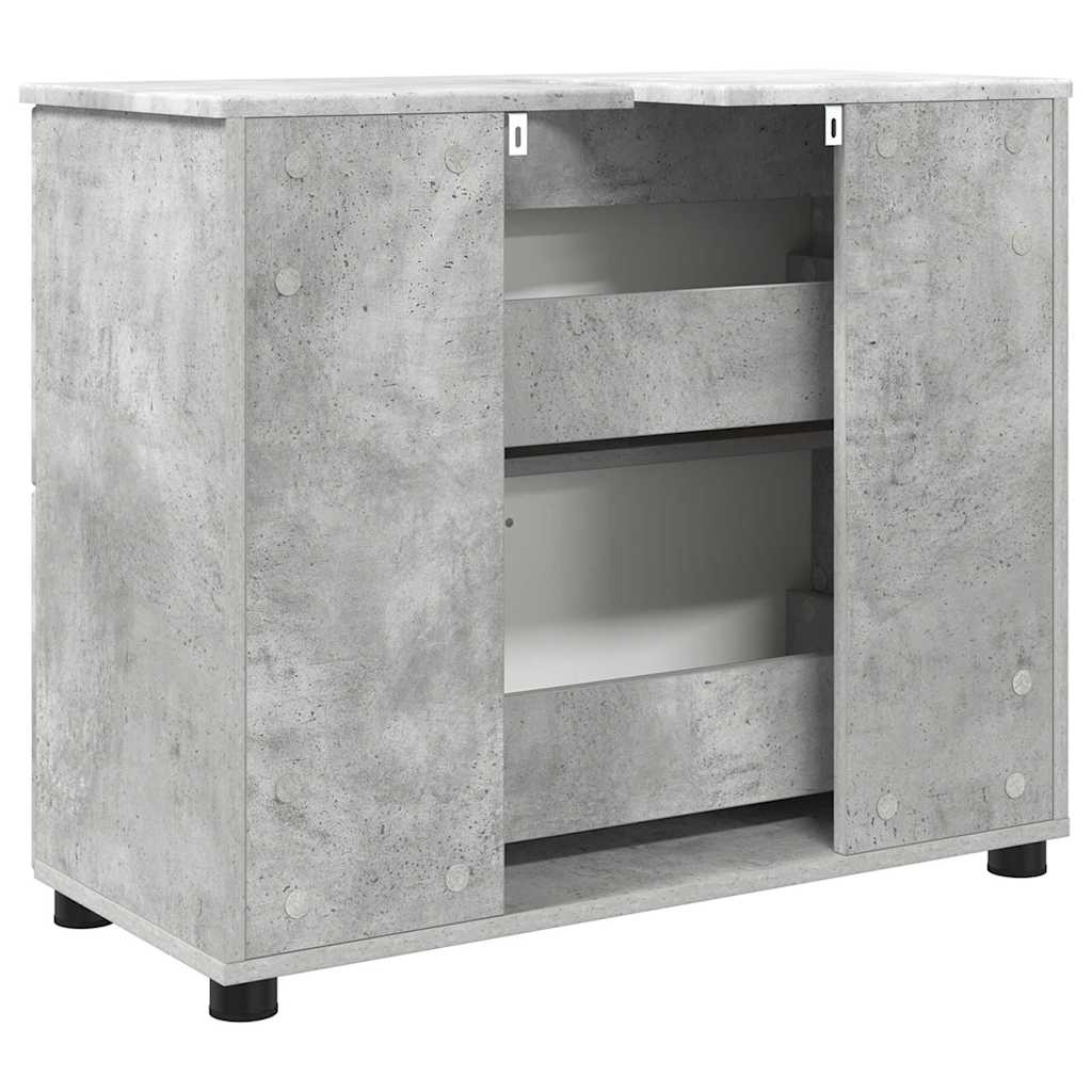 Badezimmerschrank Betongrau 76,5 x 35 x 64 cm
