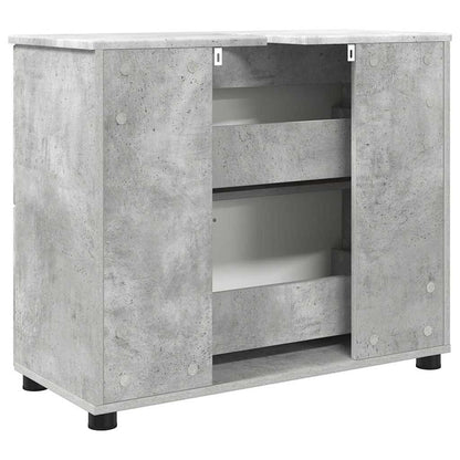 Badezimmerschrank Betongrau 76,5 x 35 x 64 cm