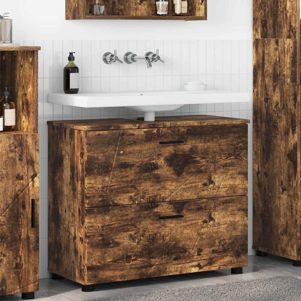Badezimmerschrank Räuchereiche 76,5 x 35 x 64 cm