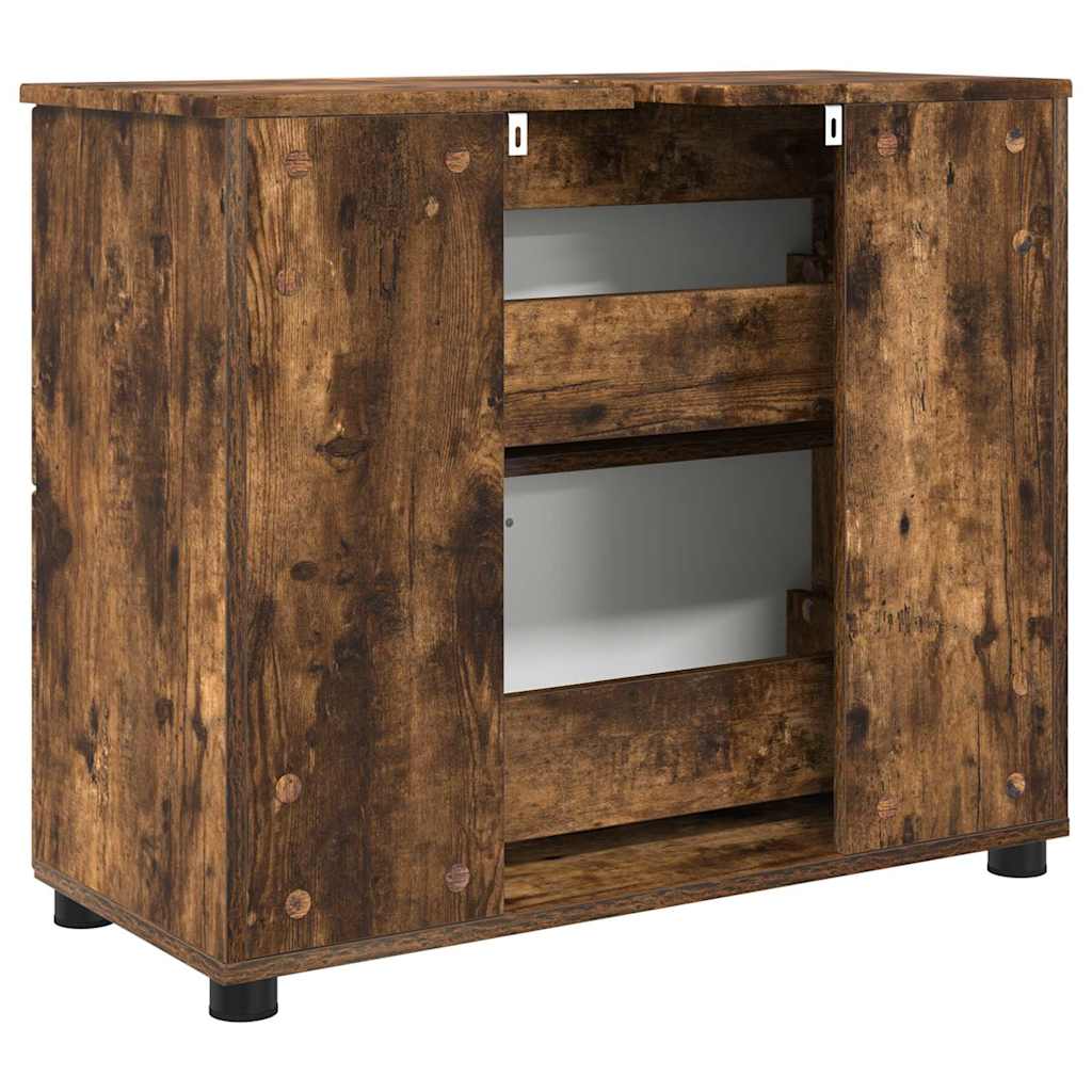 Badezimmerschrank Räuchereiche 76,5 x 35 x 64 cm