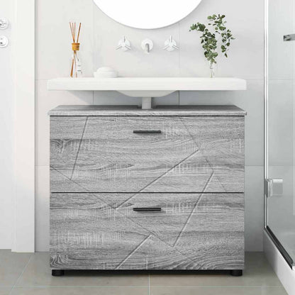 Badezimmerschrank Sonoma-Grau 76,5 x 35 x 64 cm