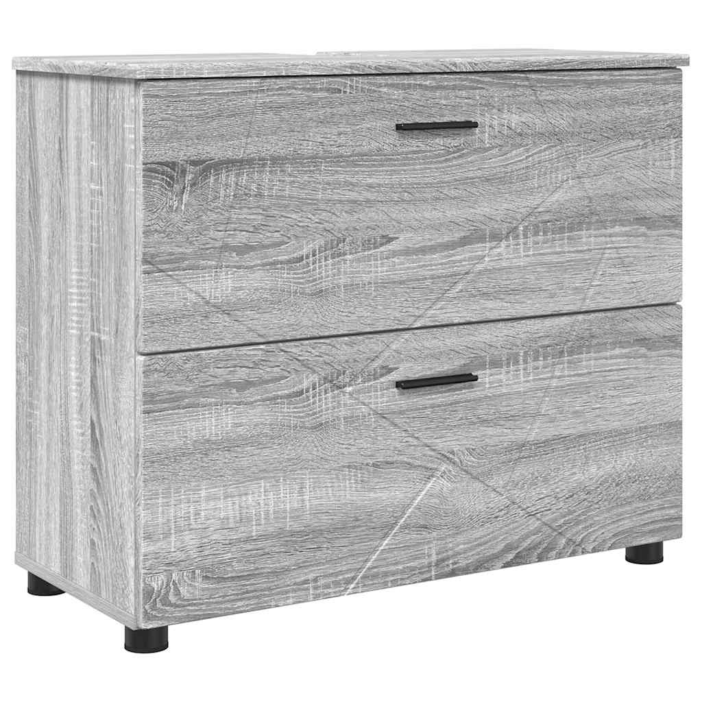 Badezimmerschrank Sonoma-Grau 76,5 x 35 x 64 cm