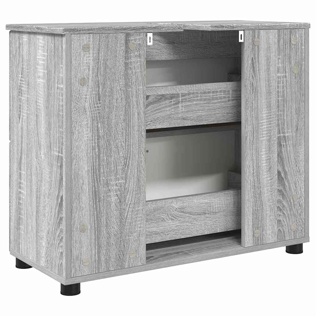 Badezimmerschrank Sonoma-Grau 76,5 x 35 x 64 cm