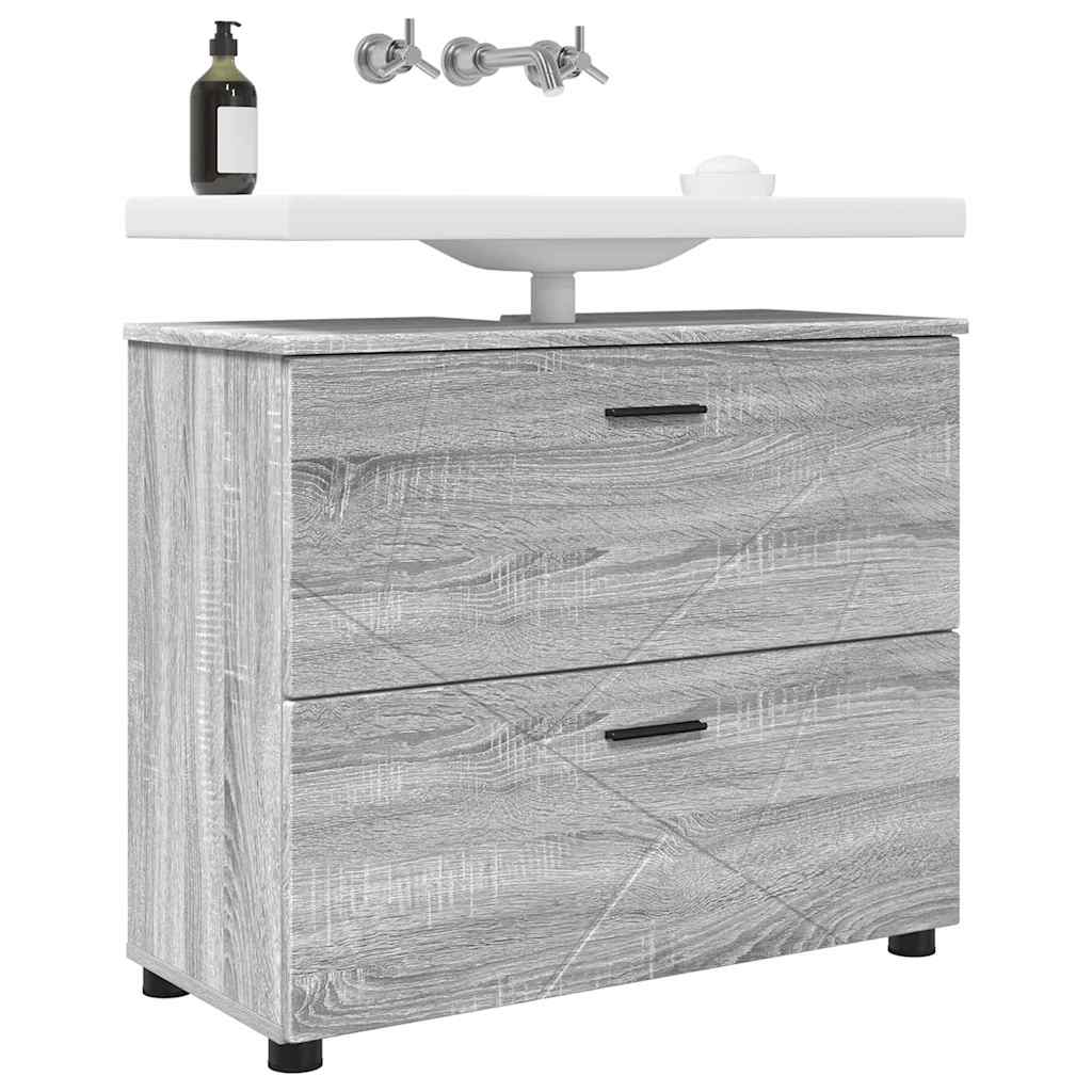Badezimmerschrank Sonoma-Grau 76,5 x 35 x 64 cm