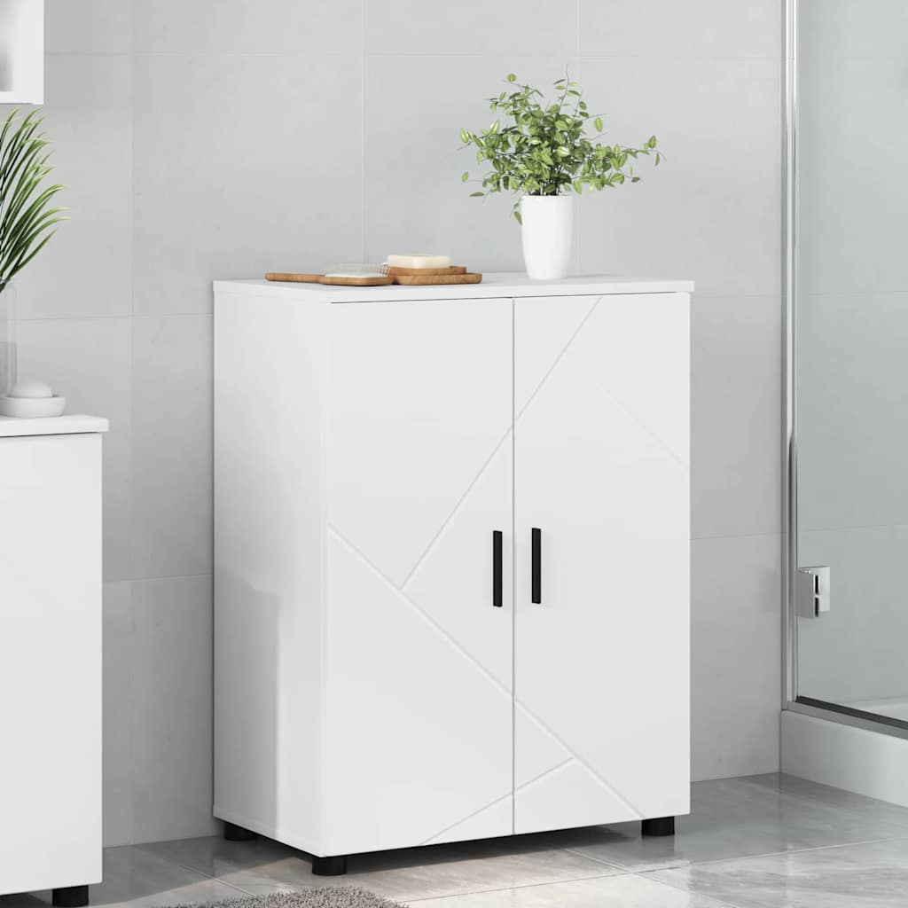 Badezimmerschrank Weiß 60 x 35 x 80 cm Holzwerkstoff, Metall