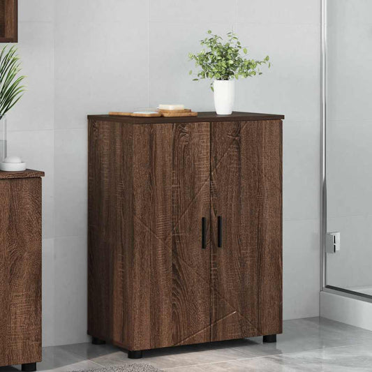 Badezimmer Schrank mit Regal Braun Eichen-Optik 60 x 35 x 80 cm