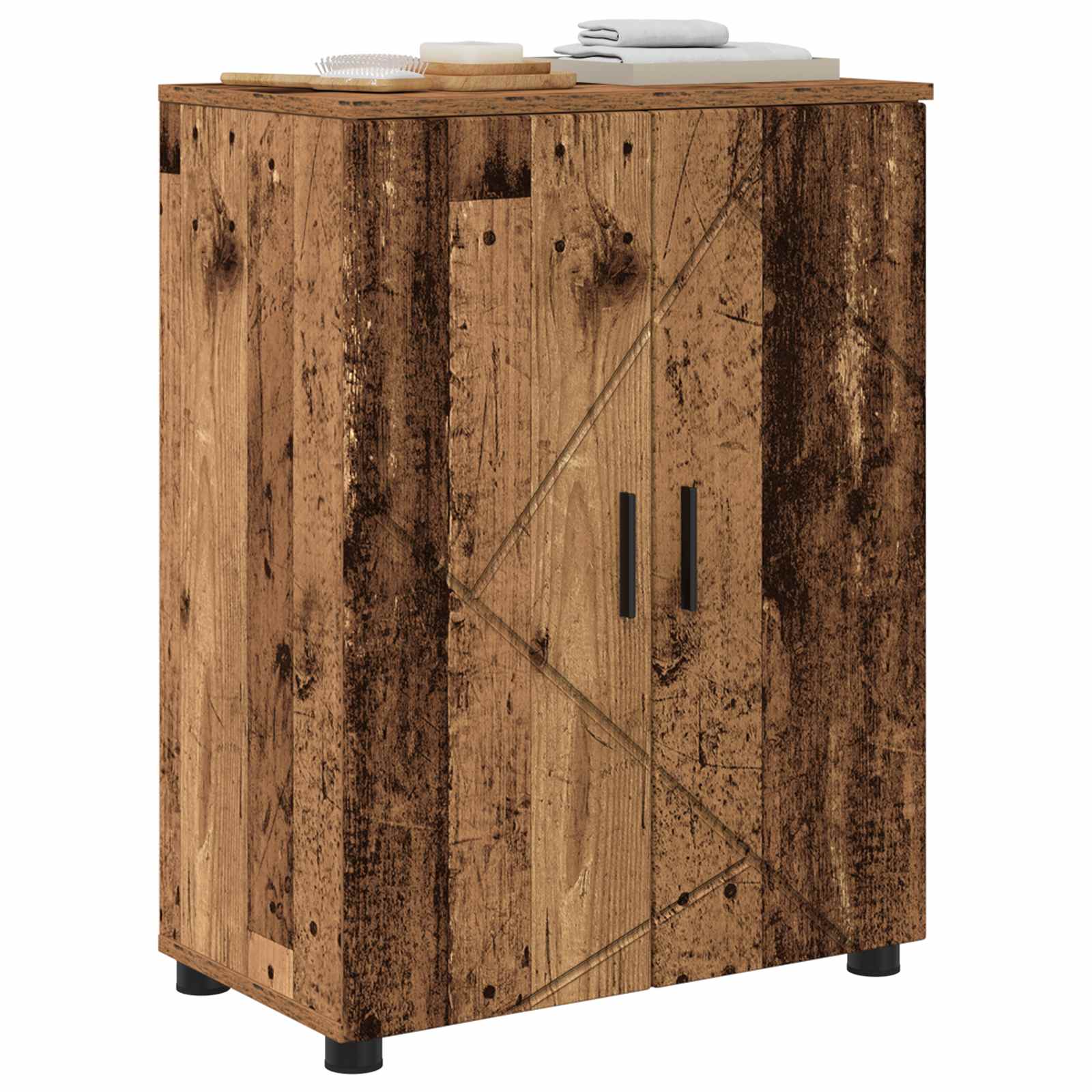 Badezimmerschrank Altholz 60 x 35 x 80 cm Holzwerkstoff, Metall