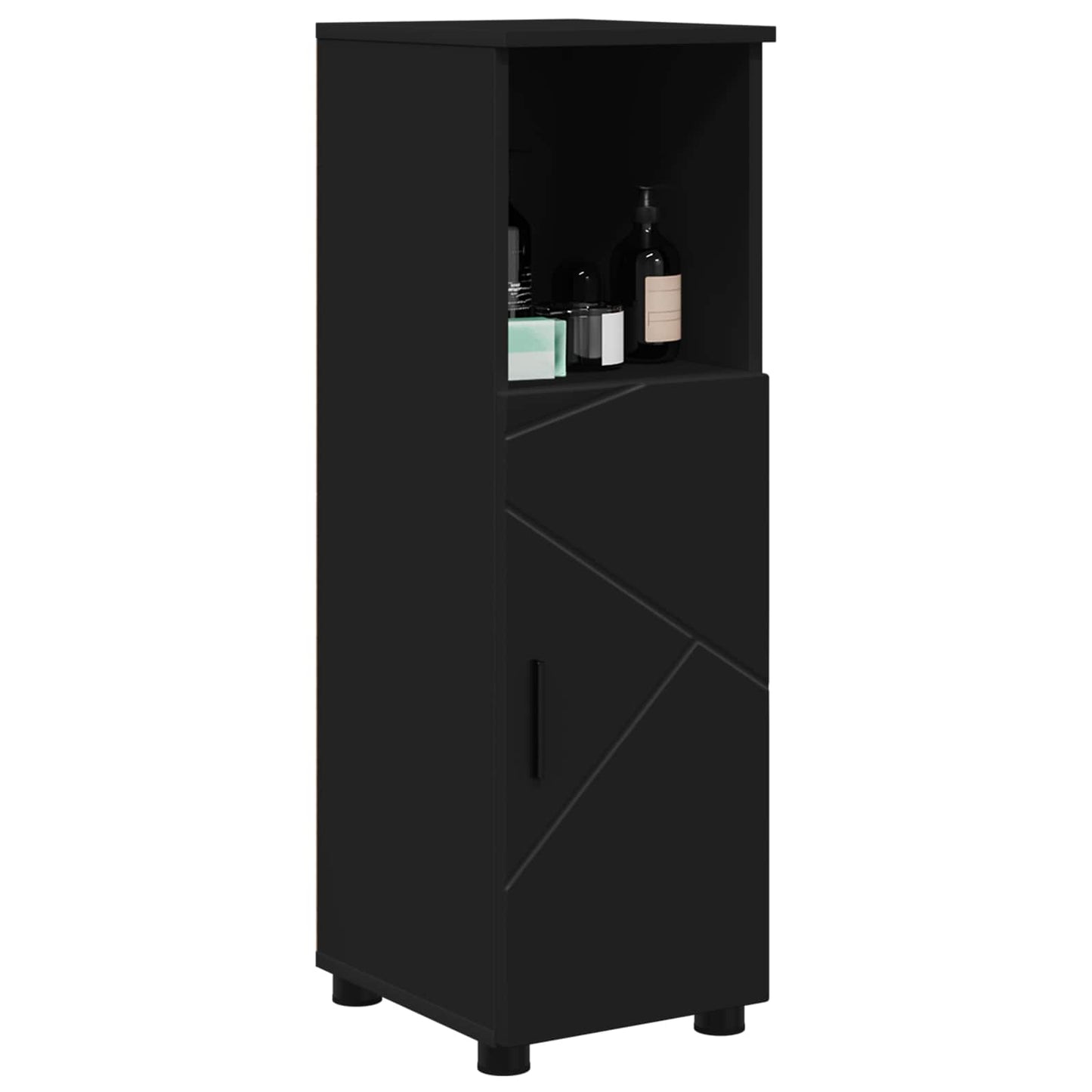 Badezimmerschrank Schwarz 30 x 35 x 95 cm Holzwerkstoff, Metall