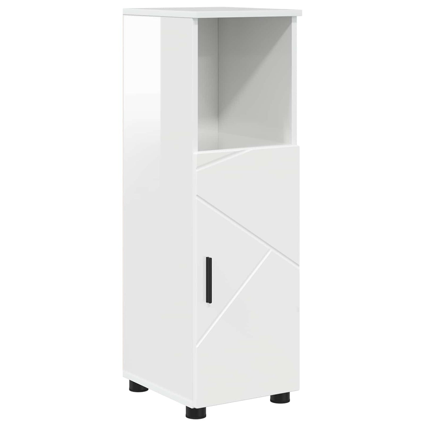 Badezimmerschrank Hochglanz Weiß 30 x 35 x 95 cm