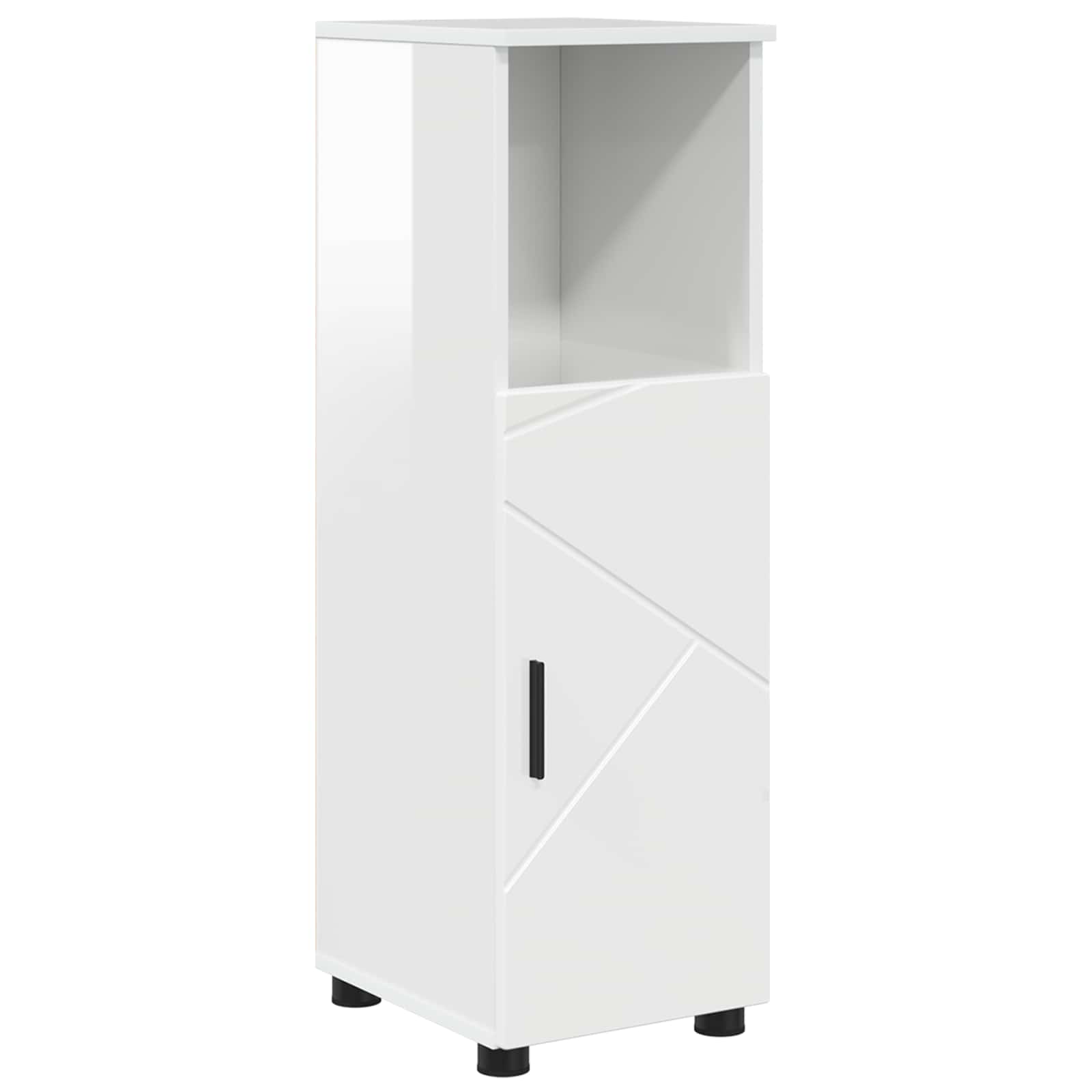 Badezimmerschrank Hochglanz Weiß 30 x 35 x 95 cm