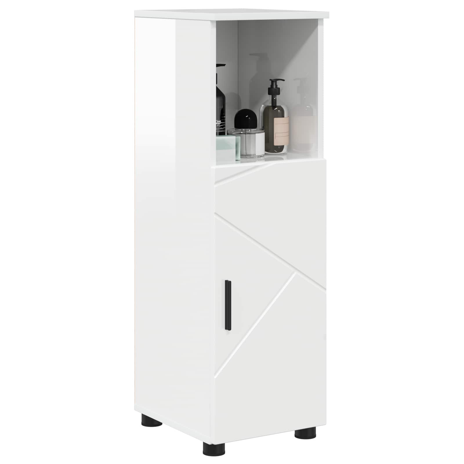 Badezimmerschrank Hochglanz Weiß 30 x 35 x 95 cm