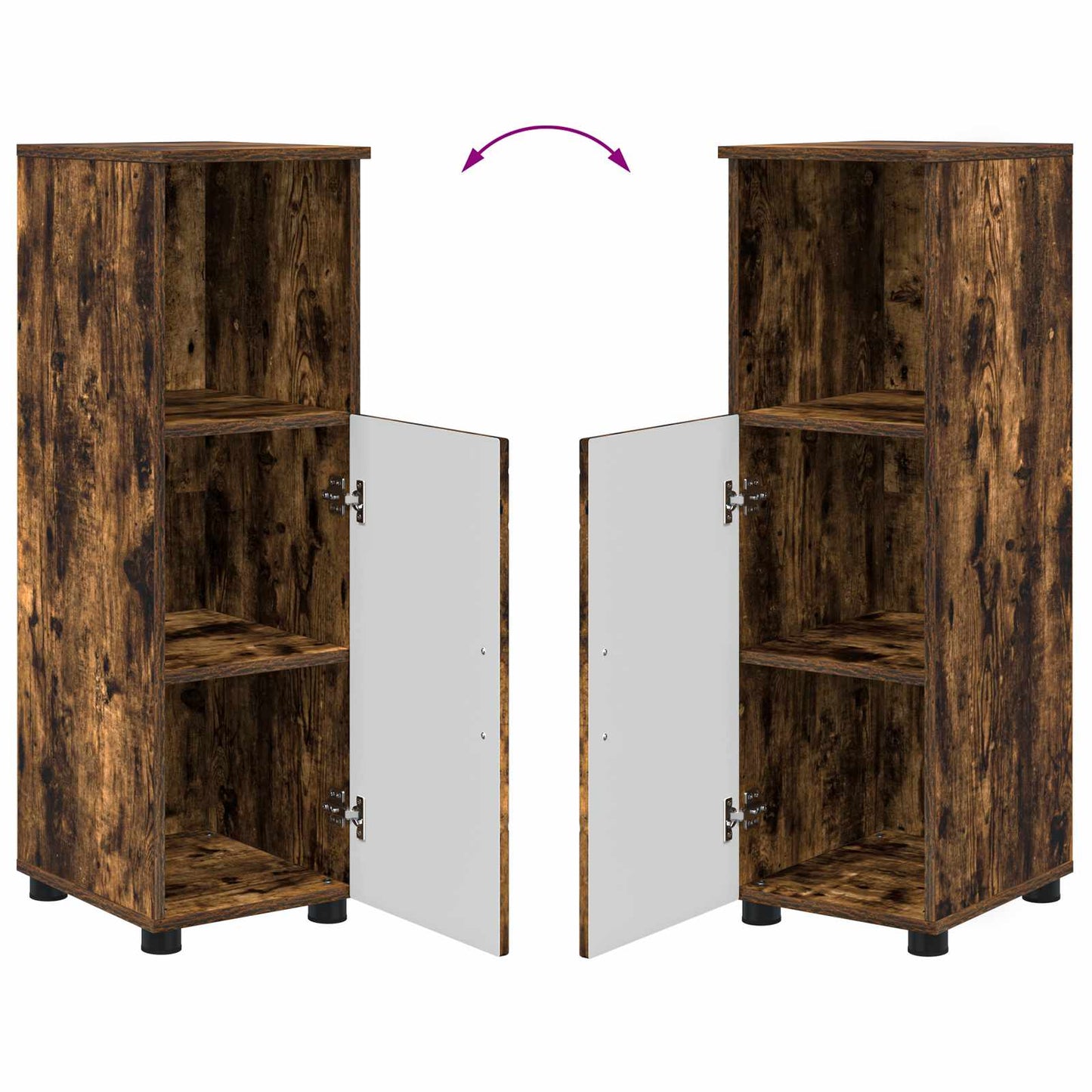 Badezimmerschrank Geräucherte Eiche 30 x 35 x 95 cm