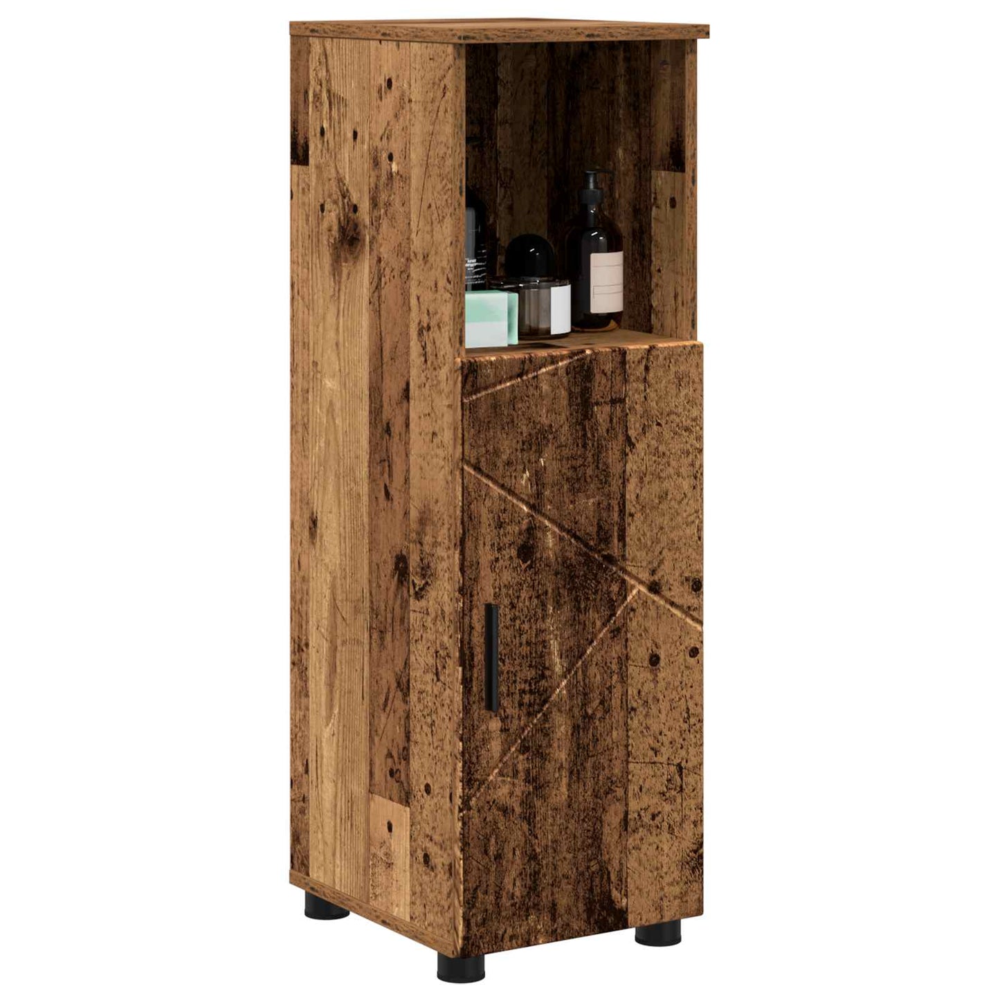 Badezimmerschrank Altholz 30 x 35 x 95 cm Holzwerkstoff, Metall