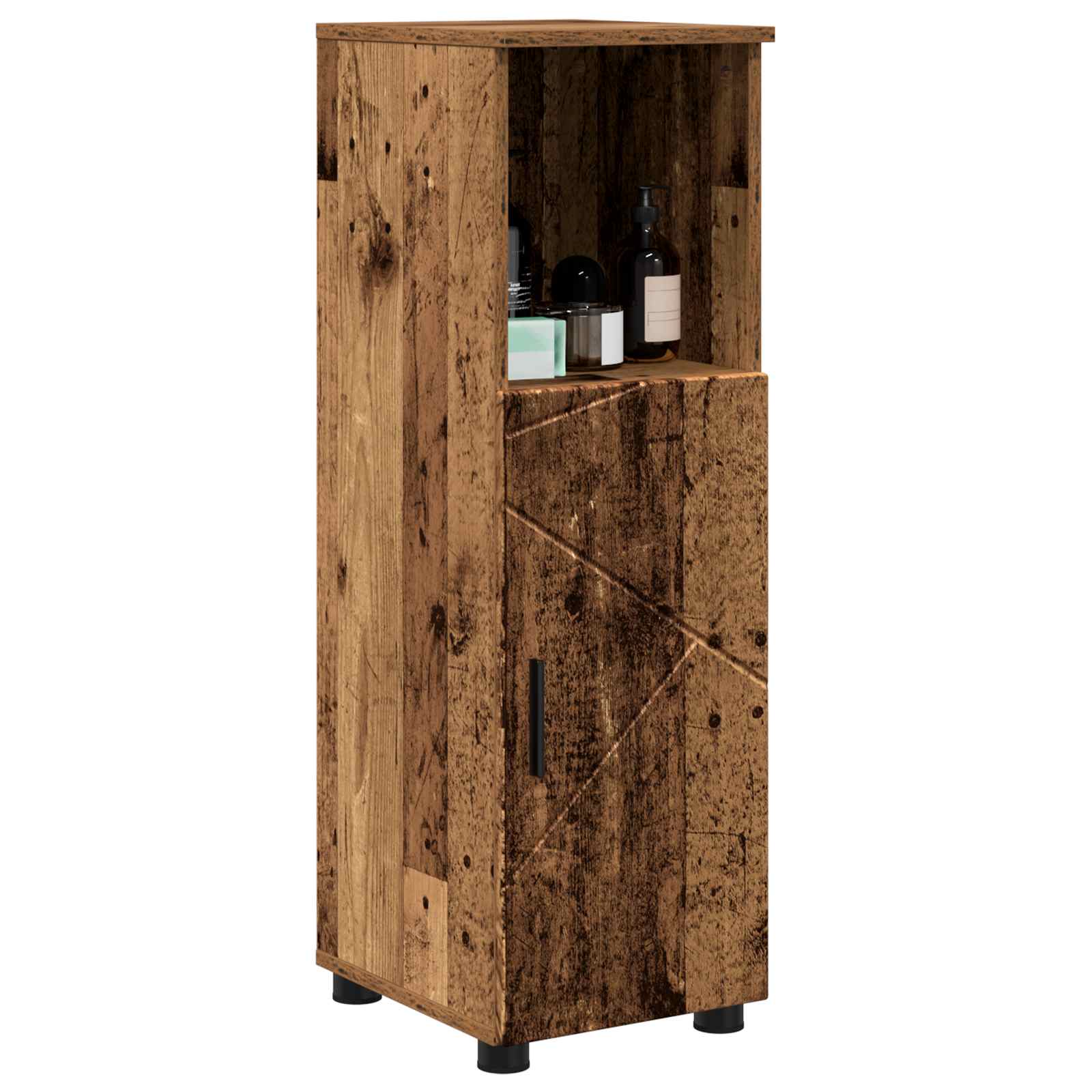 Badezimmerschrank Altholz 30 x 35 x 95 cm Holzwerkstoff, Metall
