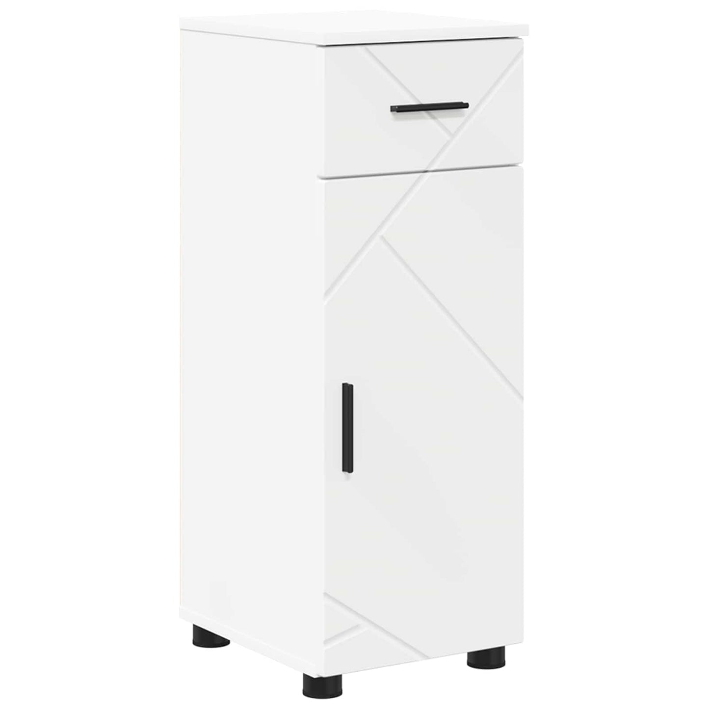 Badezimmerschrank Weiß 30 x 35 x 80 cm Holzwerkstoff, Metall