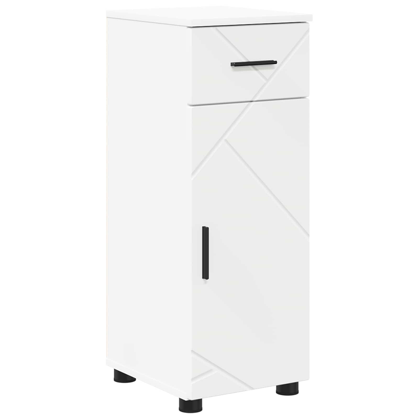 Badezimmerschrank Weiß 30 x 35 x 80 cm Holzwerkstoff, Metall