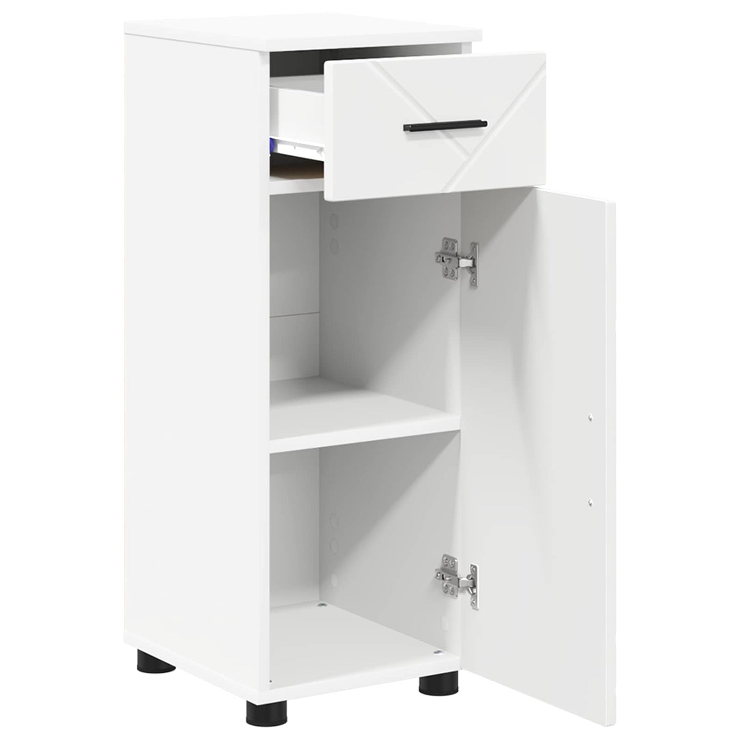 Badezimmerschrank Weiß 30 x 35 x 80 cm Holzwerkstoff, Metall