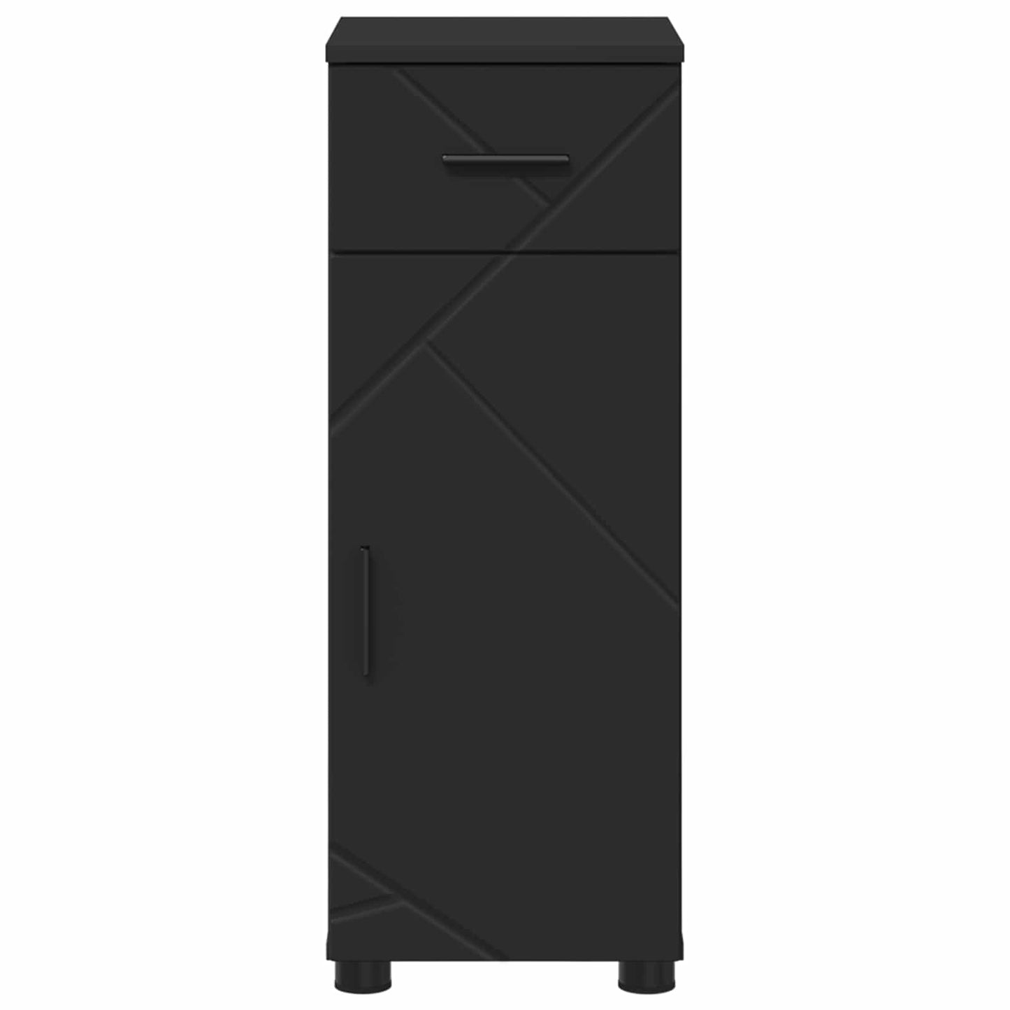Badezimmerschrank Schwarz 30 x 35 x 80 cm Holzwerkstoff, Metall
