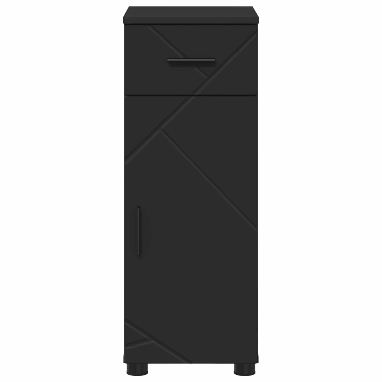 Badezimmerschrank Schwarz 30 x 35 x 80 cm Holzwerkstoff, Metall