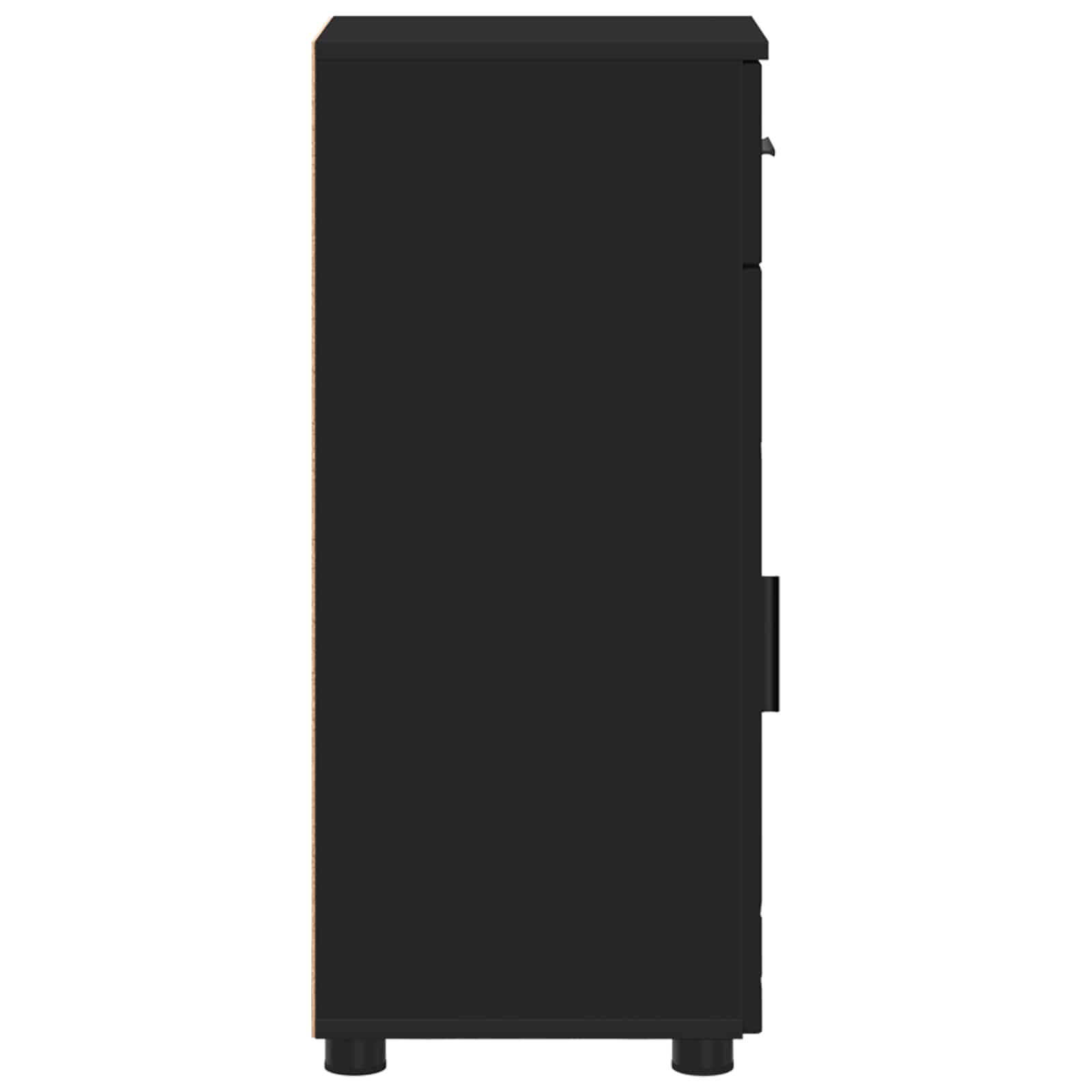 Badezimmerschrank Schwarz 30 x 35 x 80 cm Holzwerkstoff, Metall