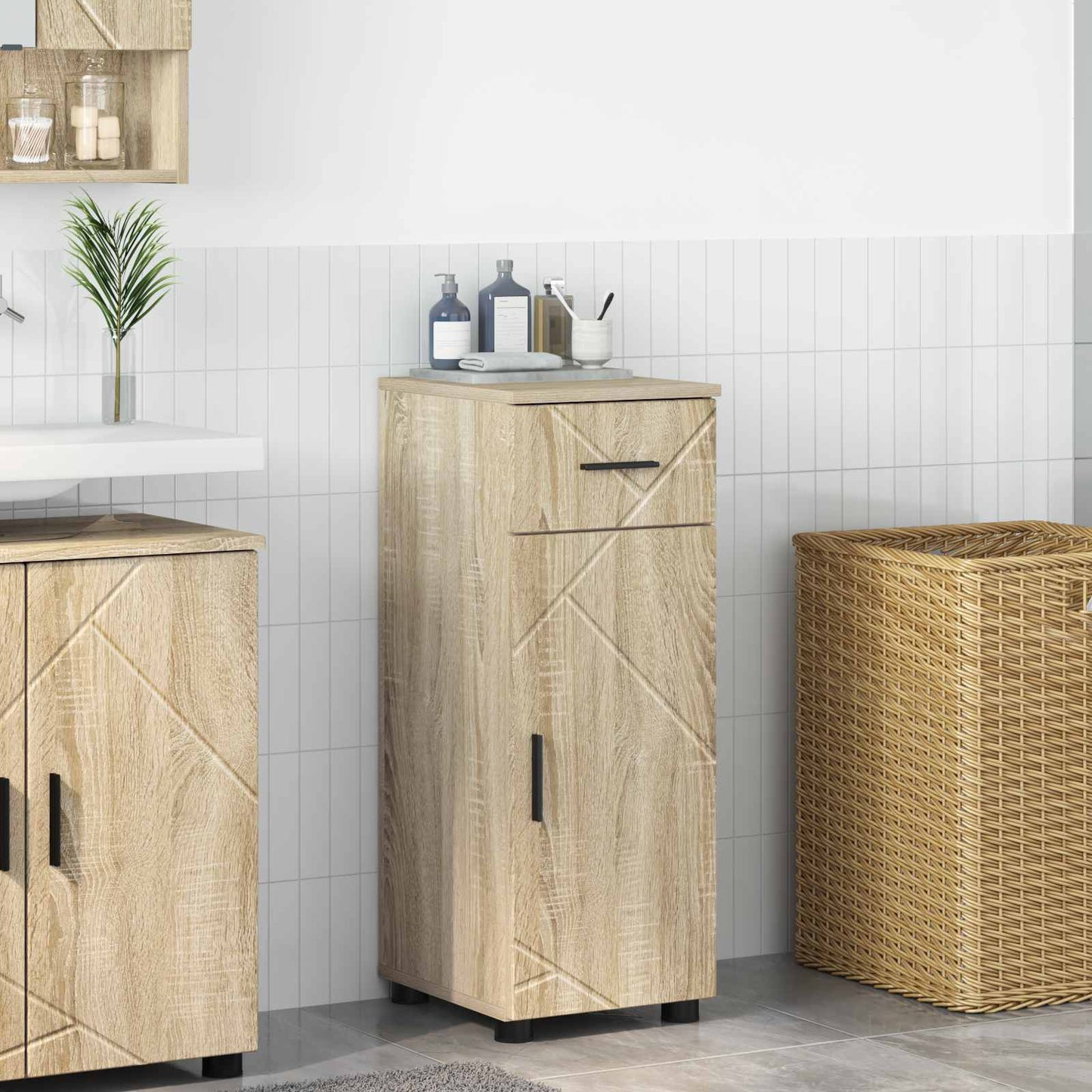 Badezimmerschrank Sonoma-Eiche 30 x 35 x 80 cm