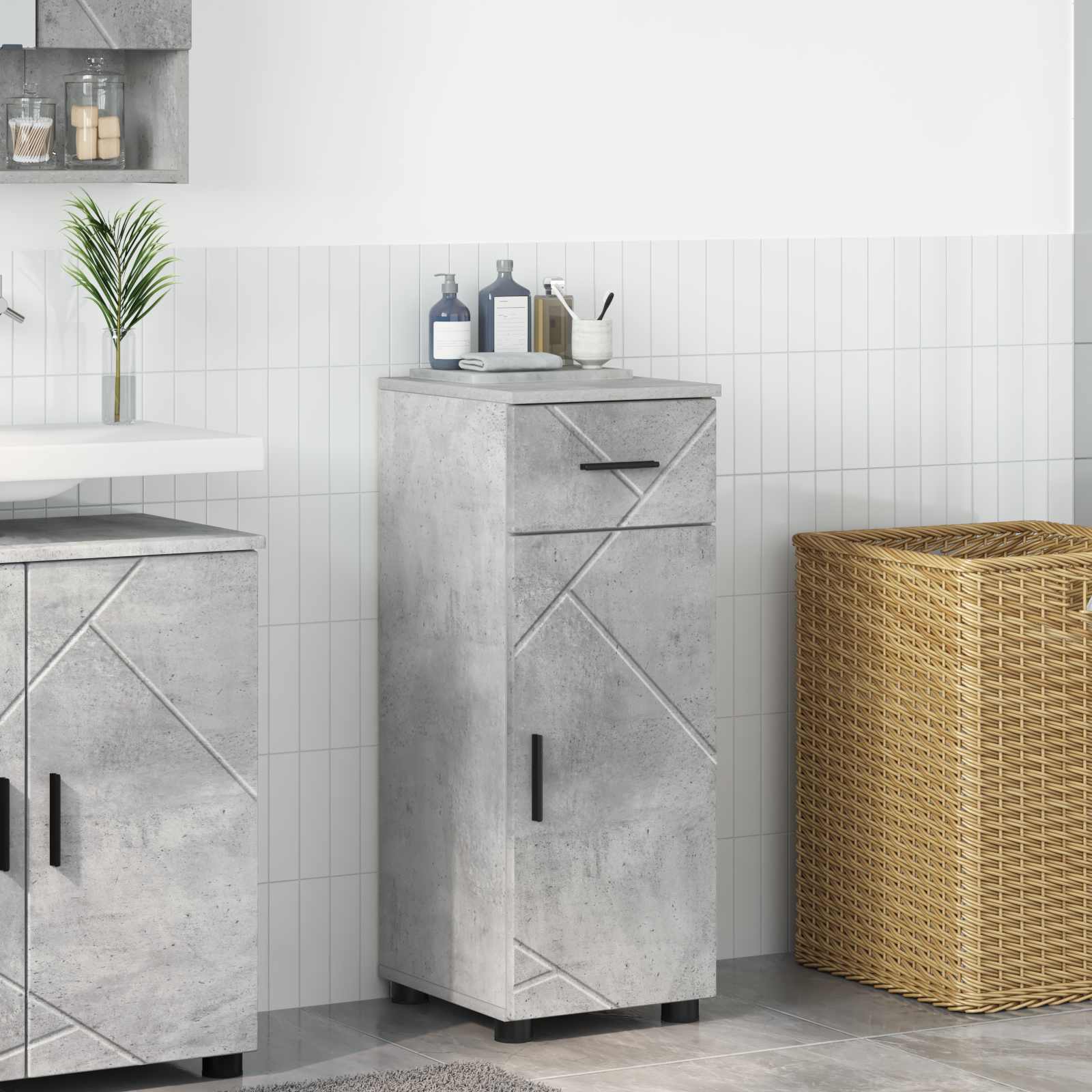 Badezimmerschrank Betongrau 30 x 35 x 80 cm