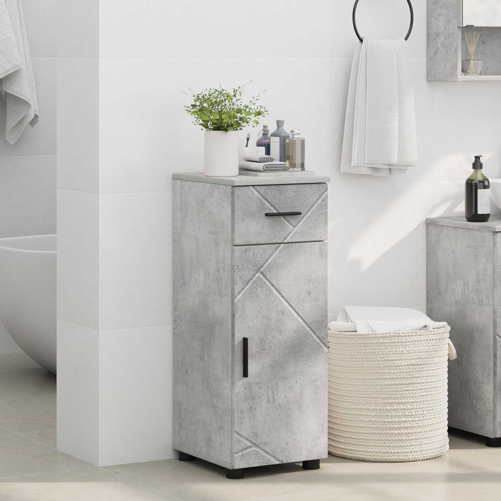 Badezimmerschrank Betongrau 30 x 35 x 80 cm