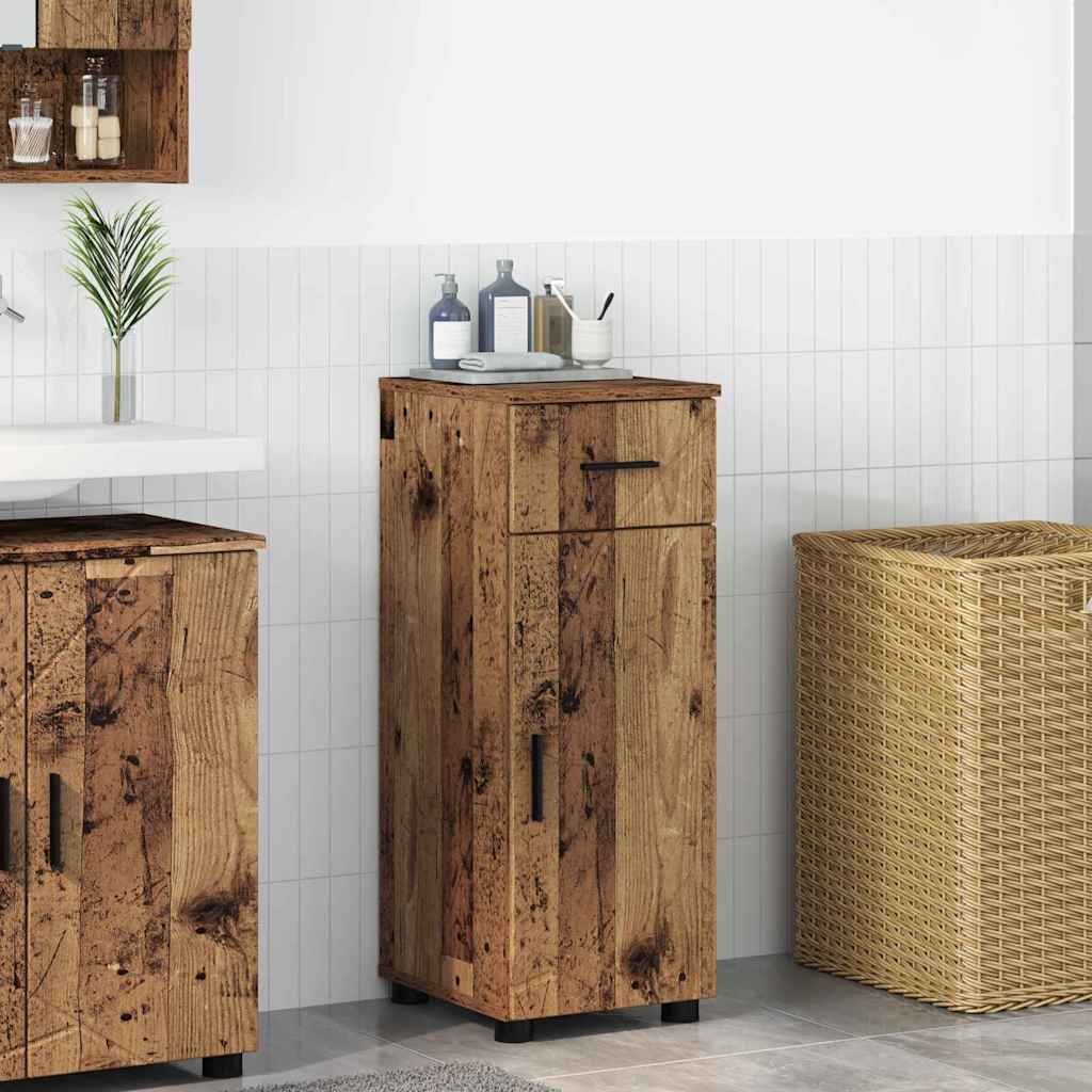 Badezimmerschrank Altholz 30 x 35 x 80 cm Holzwerkstoff, Metall