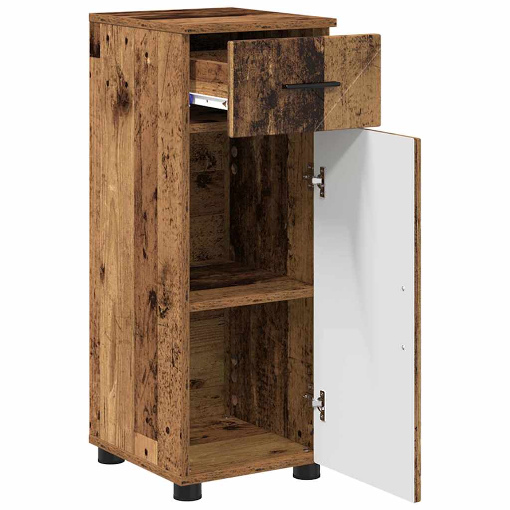 Badezimmerschrank Altholz 30 x 35 x 80 cm Holzwerkstoff, Metall