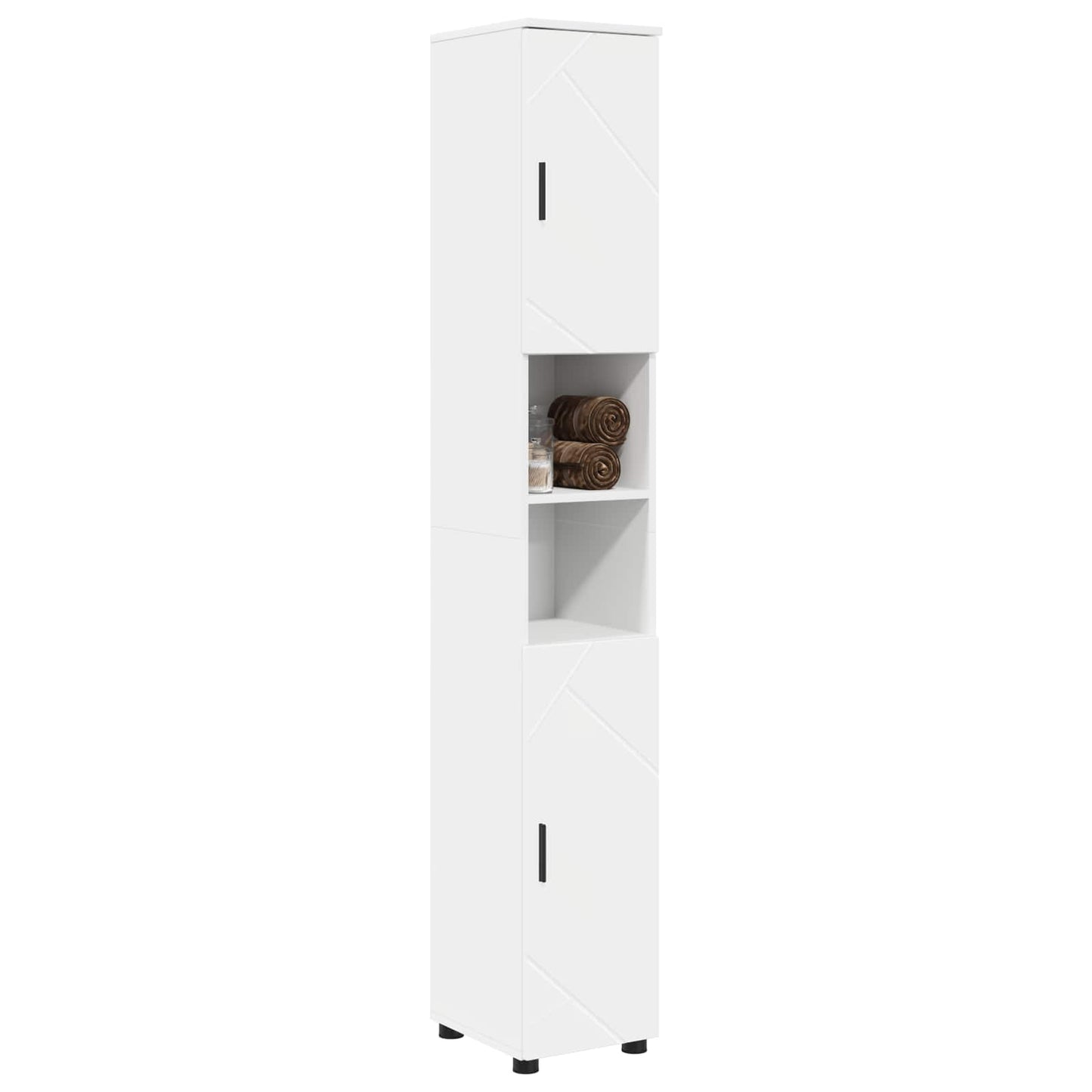 Badezimmerschrank Weiß 30 x 35 x 192 cm Holzwerkstoff, Metall