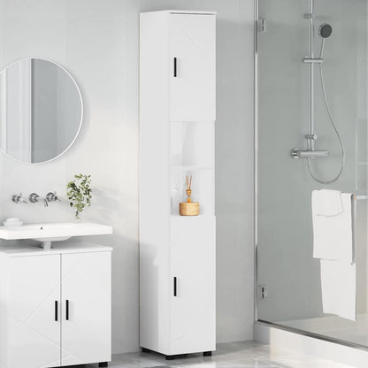 Badezimmerschrank Hochglanz Weiß 30 x 35 x 192 cm