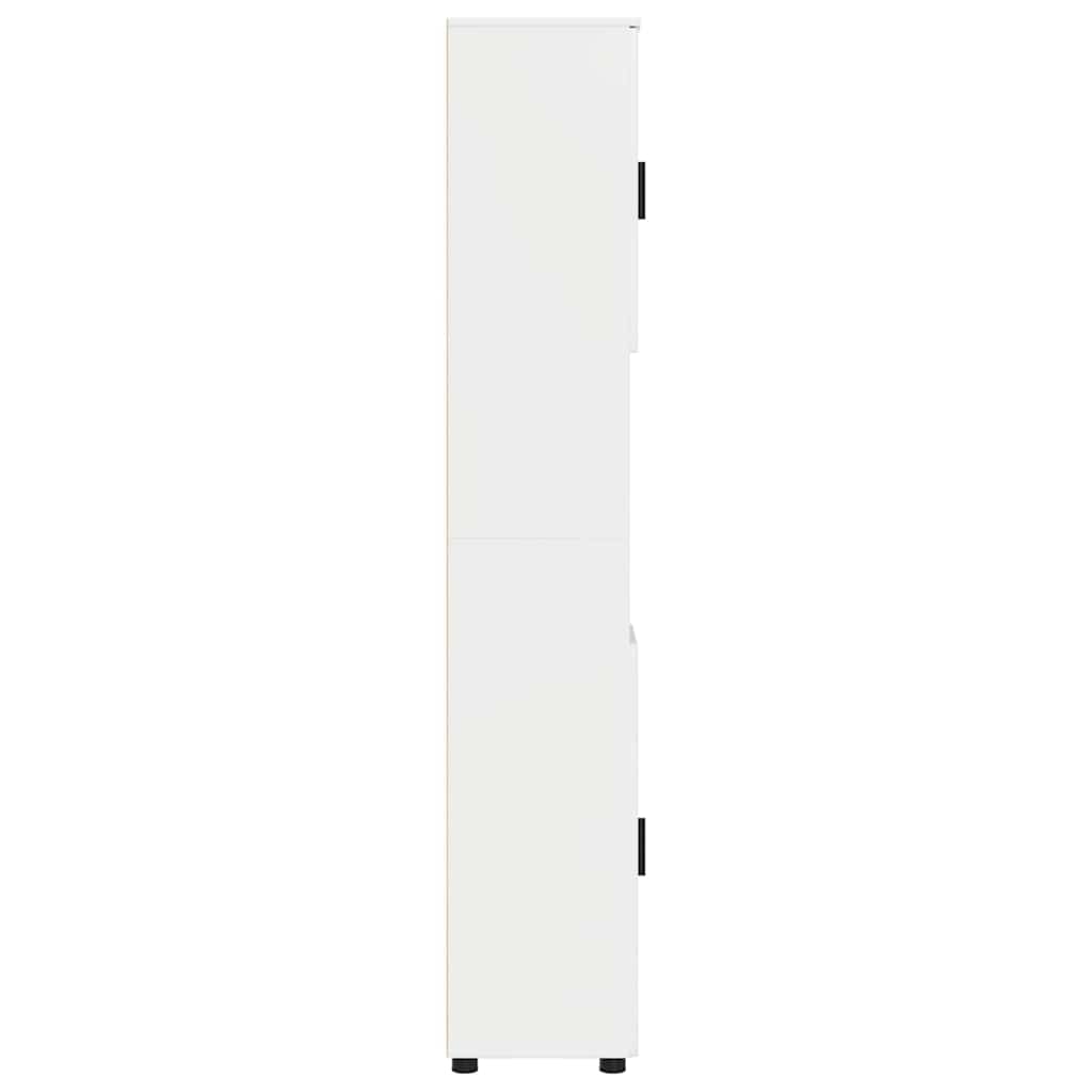 Badezimmerschrank Hochglanz Weiß 30 x 35 x 192 cm