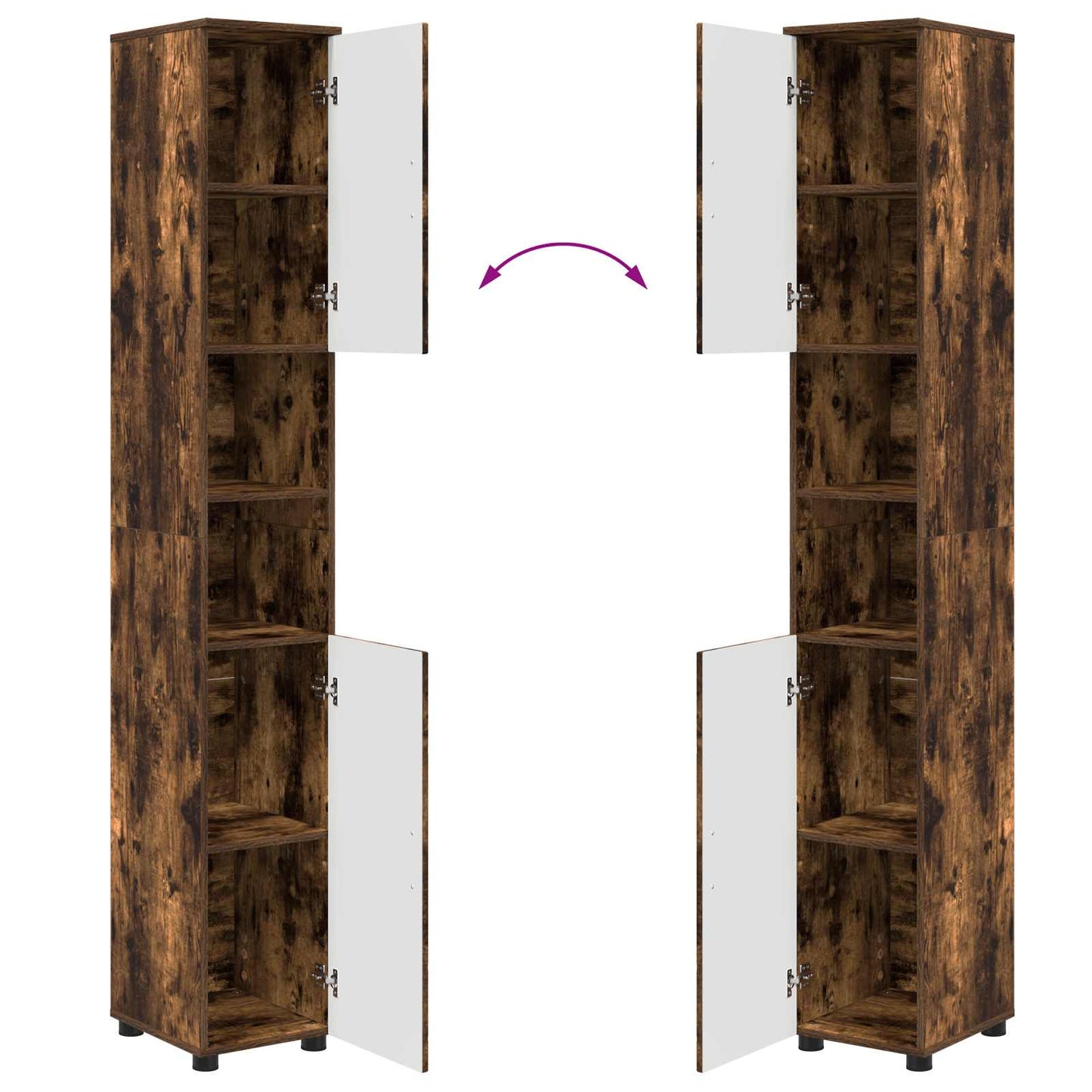 Badezimmerschrank Geräucherte Eiche 30 x 35 x 192 cm