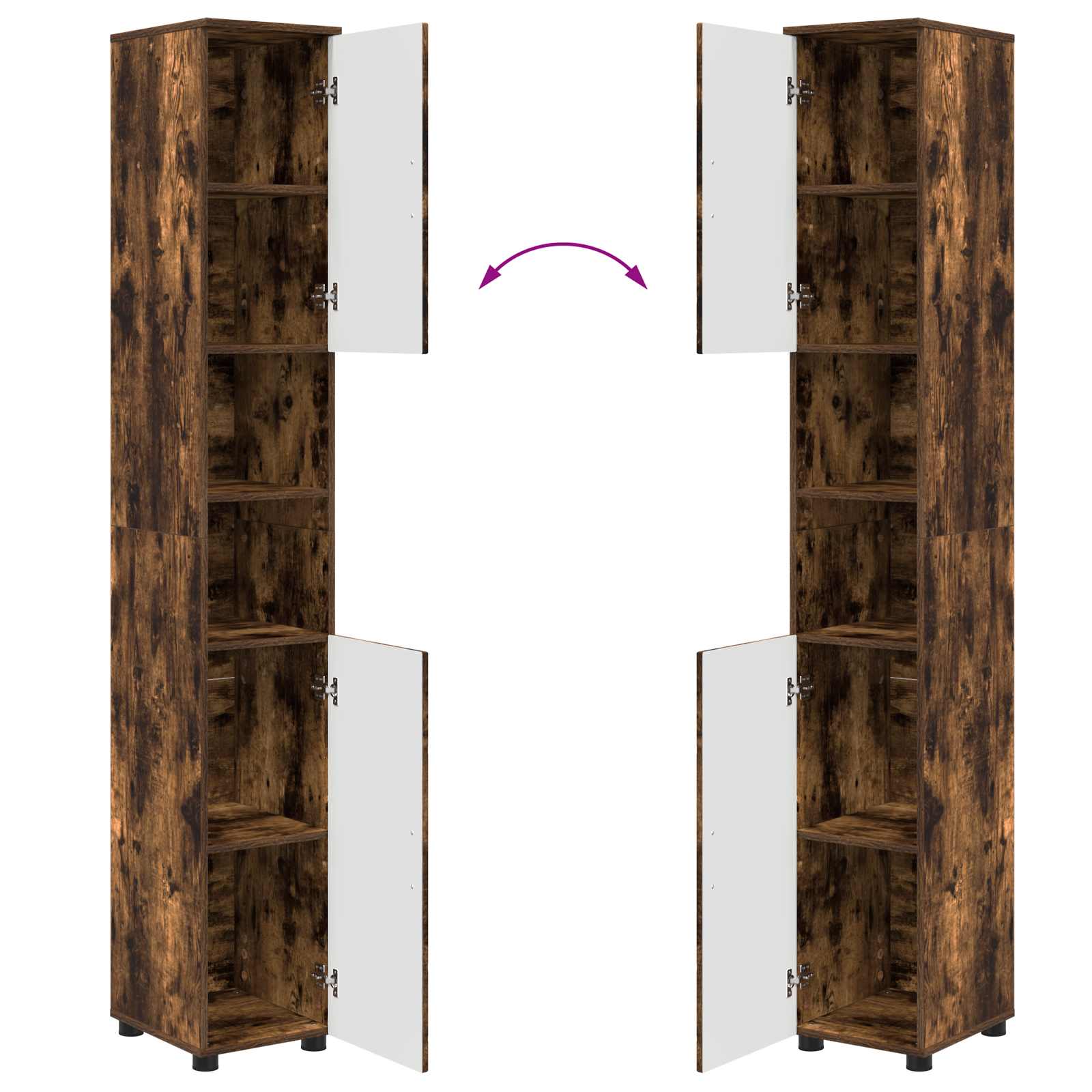 Badezimmerschrank Geräucherte Eiche 30 x 35 x 192 cm