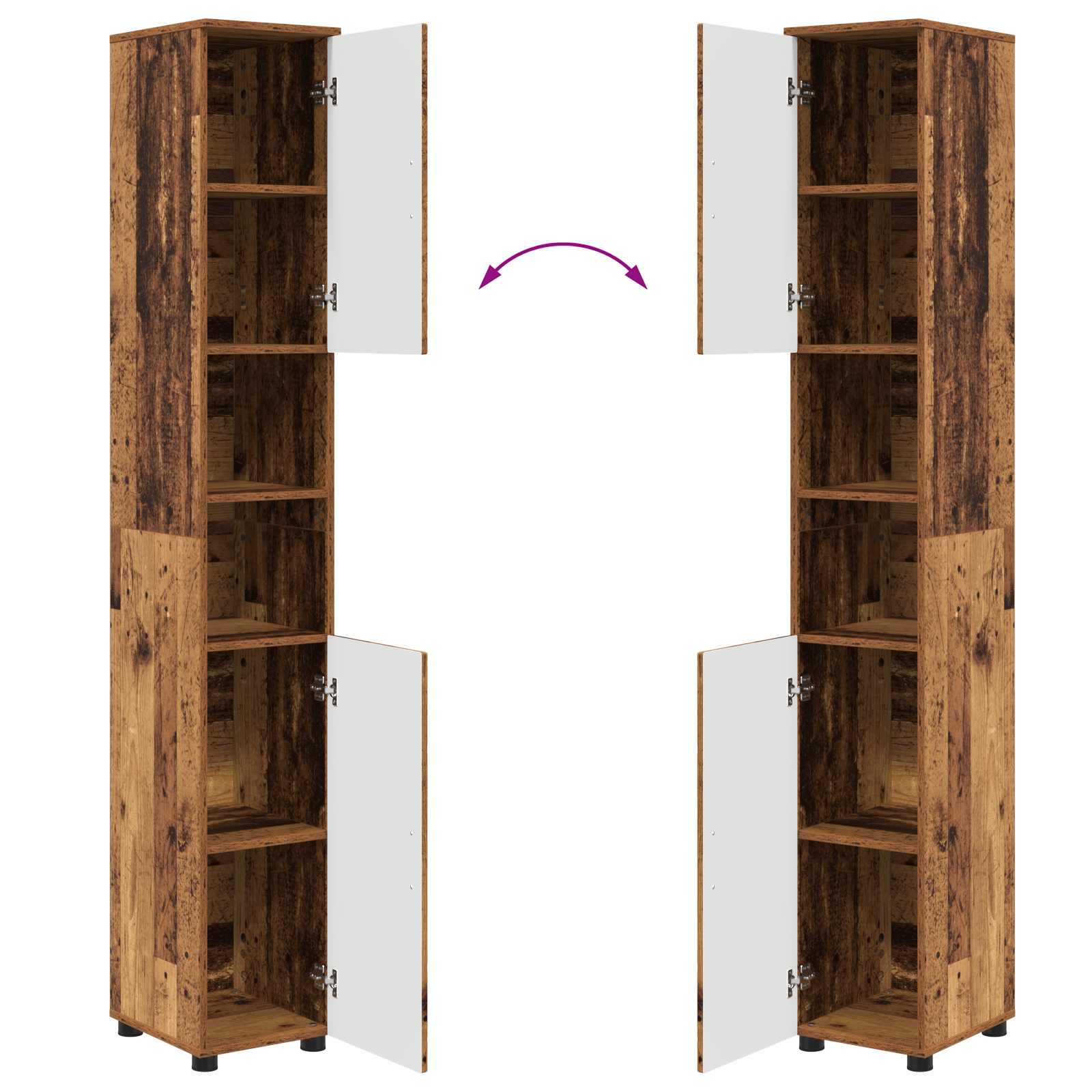 Badezimmerschrank Altholz 30 x 35 x 192 cm