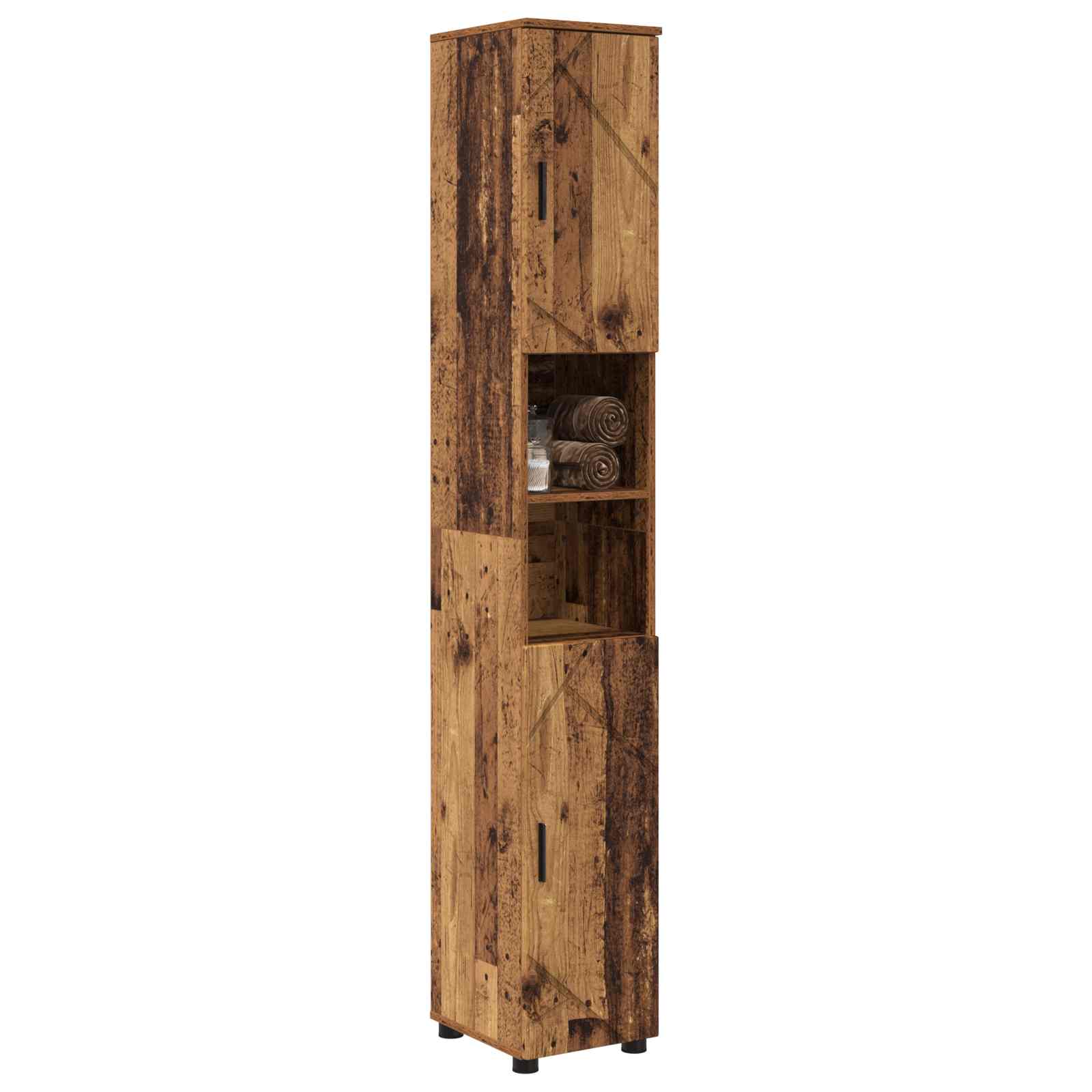 Badezimmerschrank Altholz 30 x 35 x 192 cm